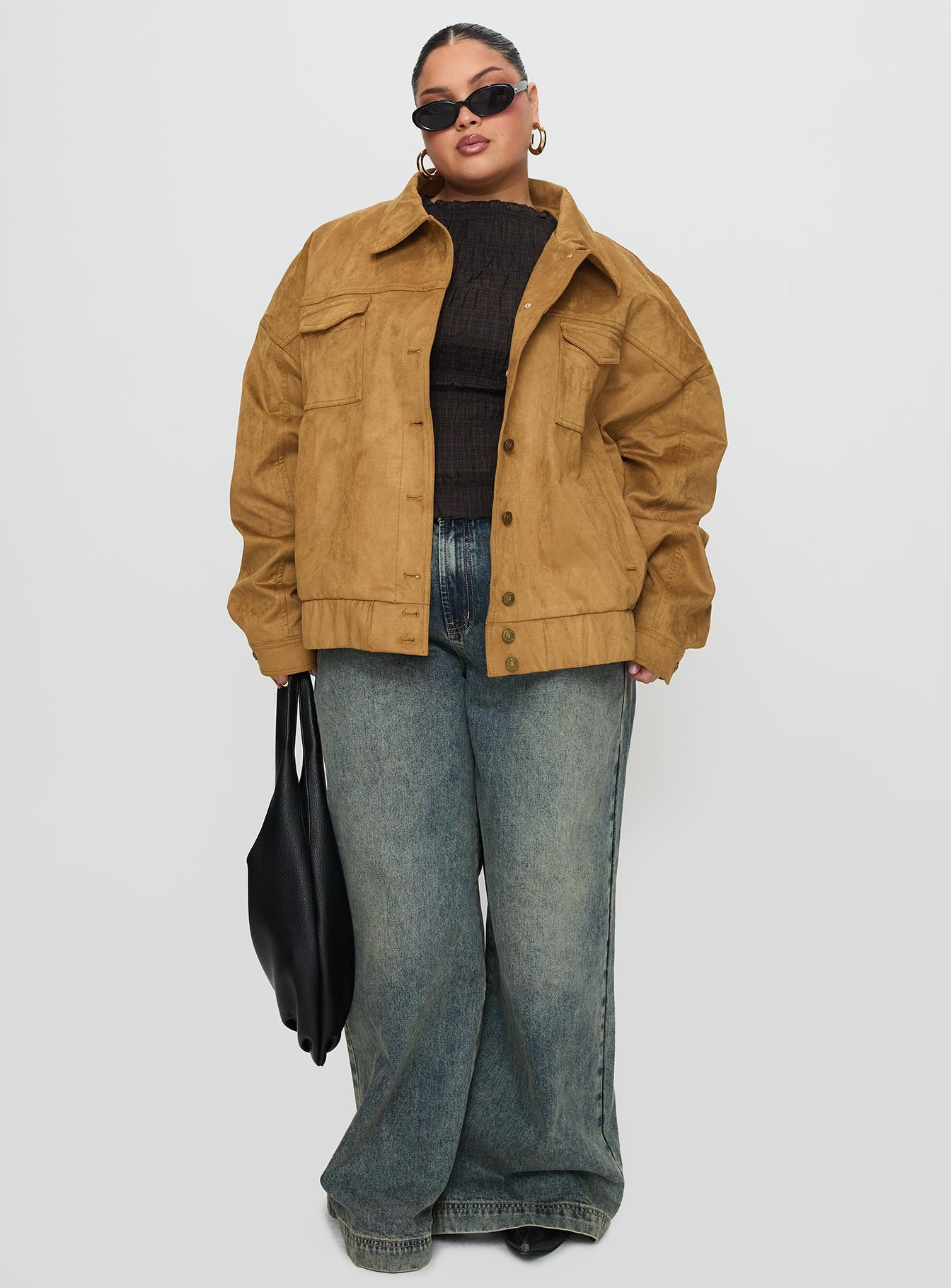 Ristretto Faux Suede Bomber Brown-Vipp Girl