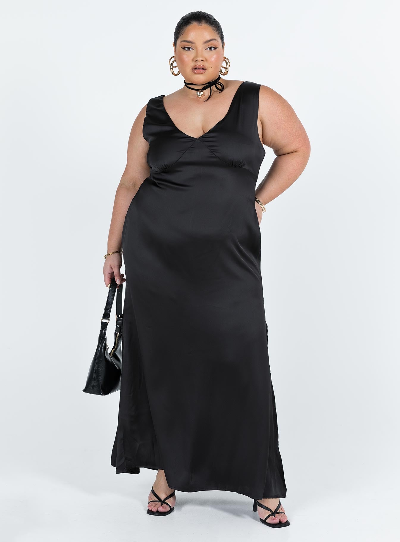 Lynsey Midi Dress Black Curve-Vipp Girl