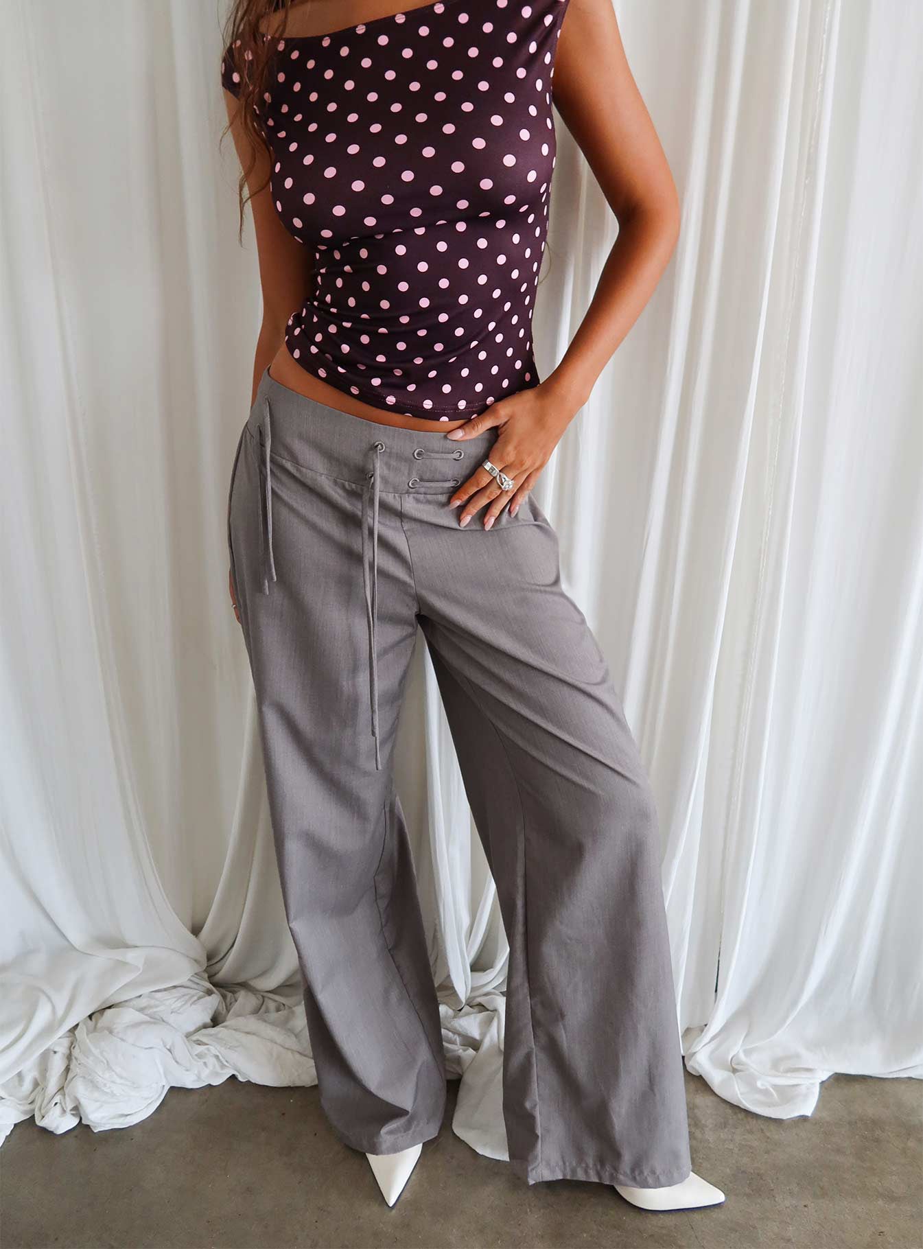 Just Have Fun Wide Leg Pant Grey-Vipp Girl