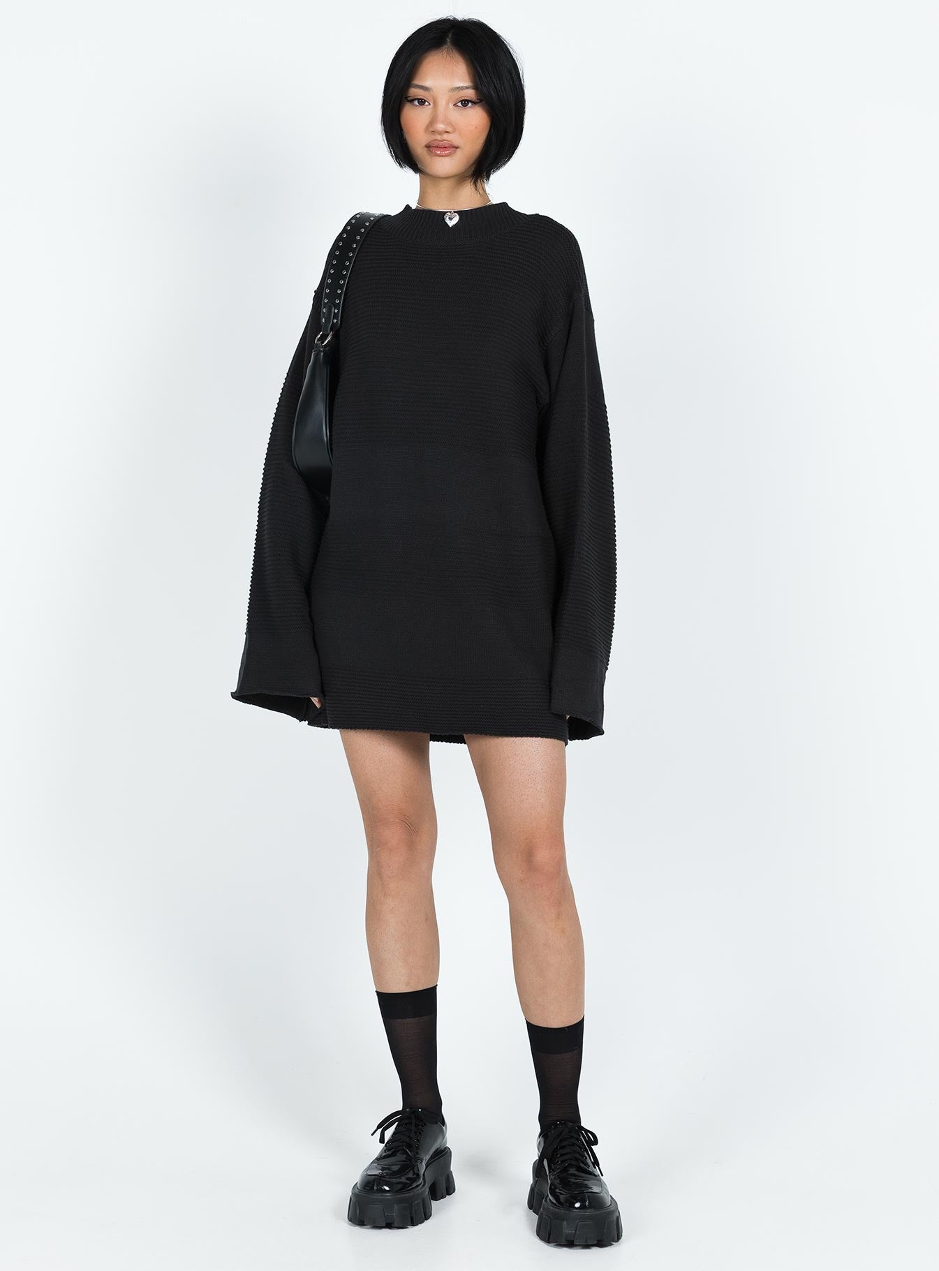 Cheyenne Knit Sweater Dress Black-Vipp Girl