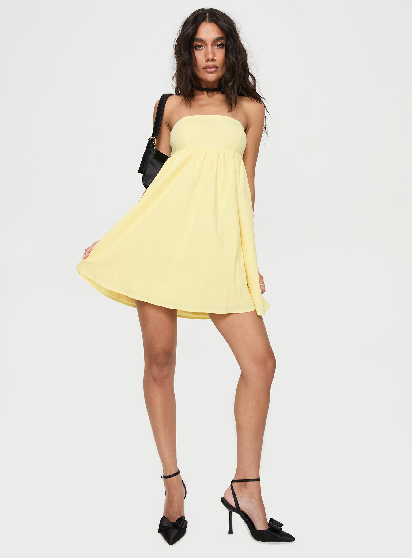 Osment Strapless Mini Dress Lemon-Vipp Girl