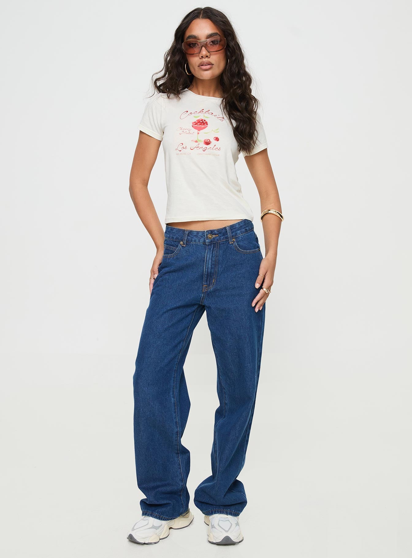 Cherry Cocktails Tee Cream-Vipp Girl