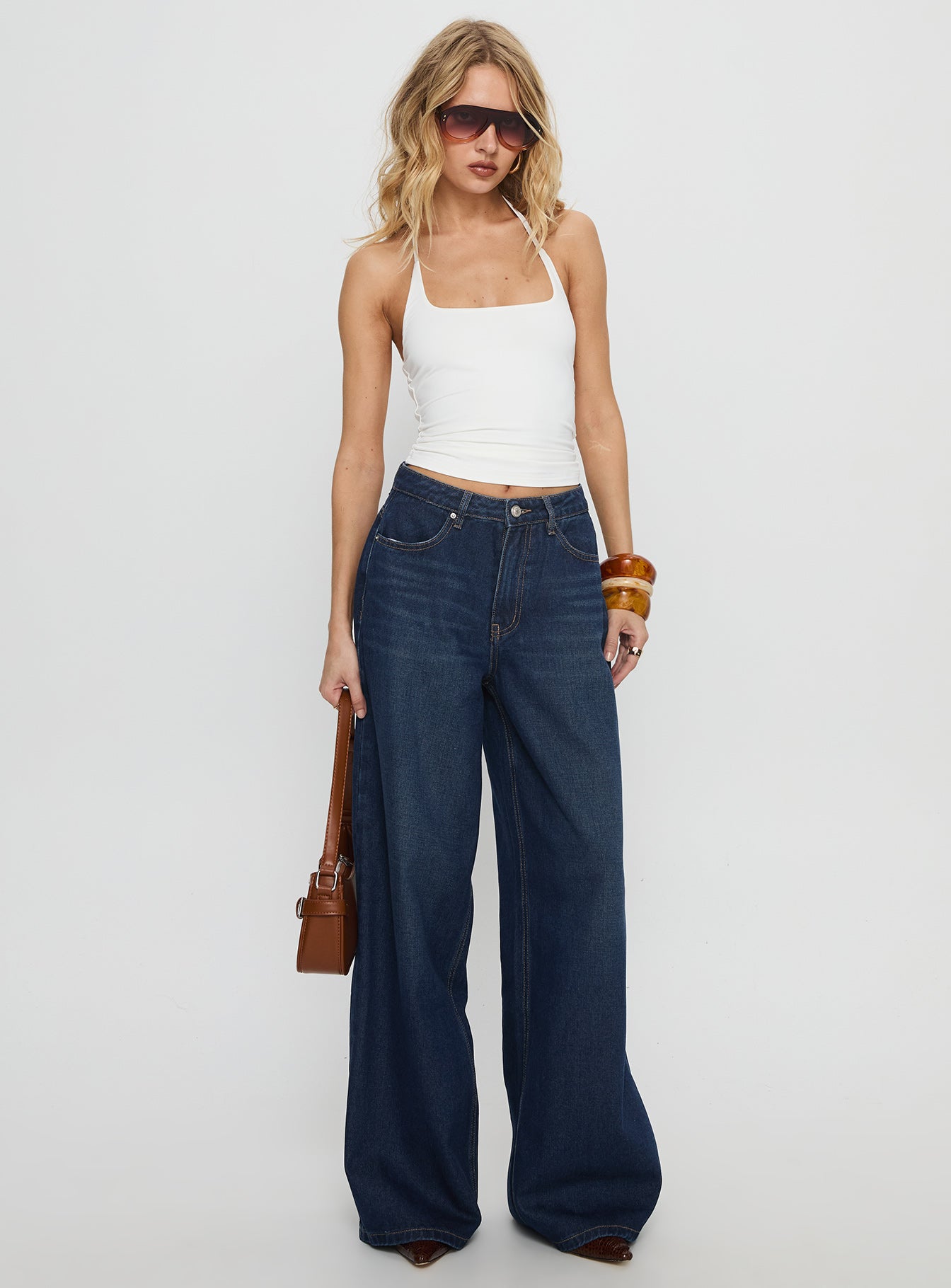Naylor Mid Rise Wide Leg Jeans Mid Blue Denim Tall-Vipp Girl