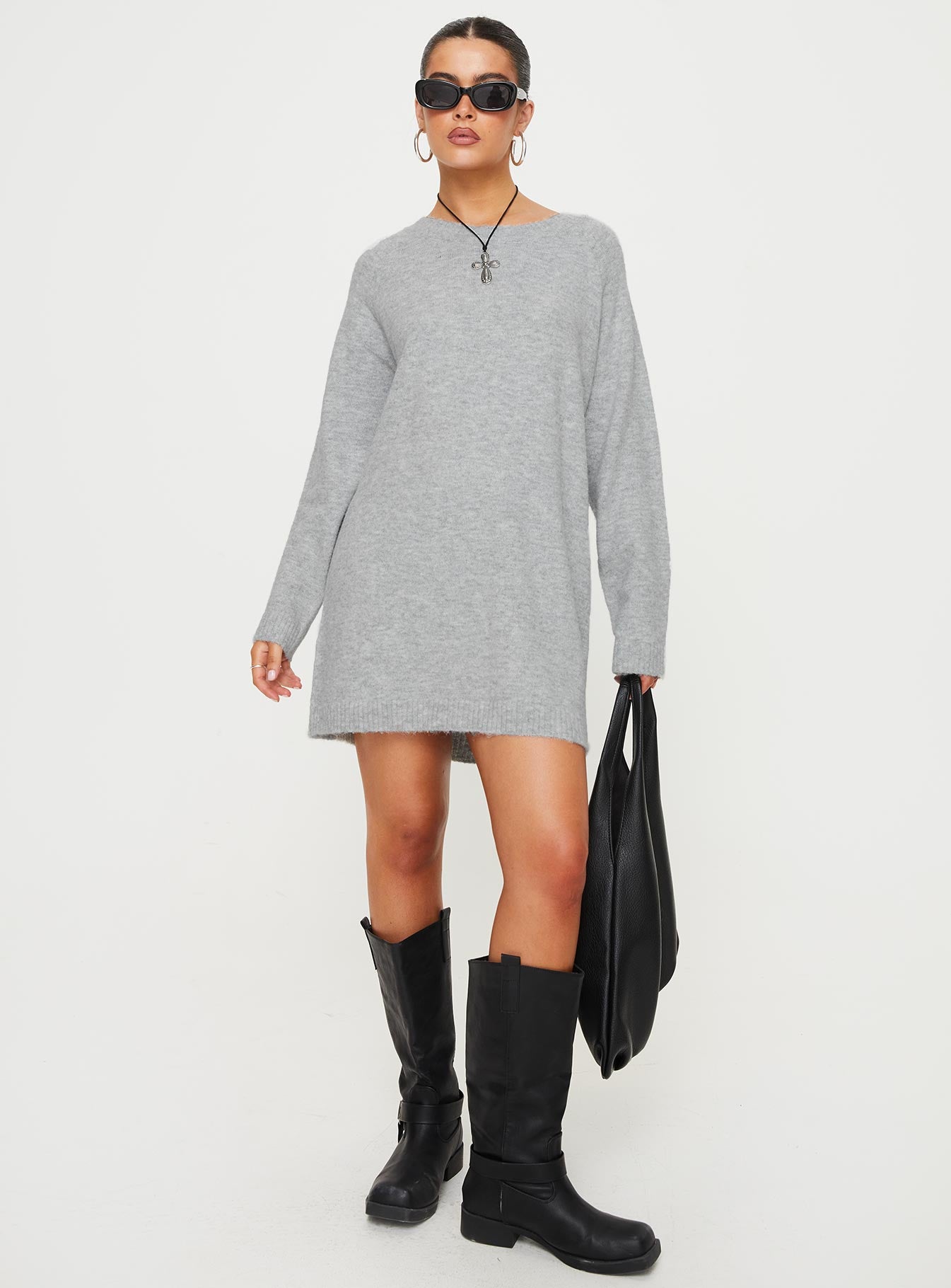 Prewitt Sweater Mini Dress Grey-Vipp Girl