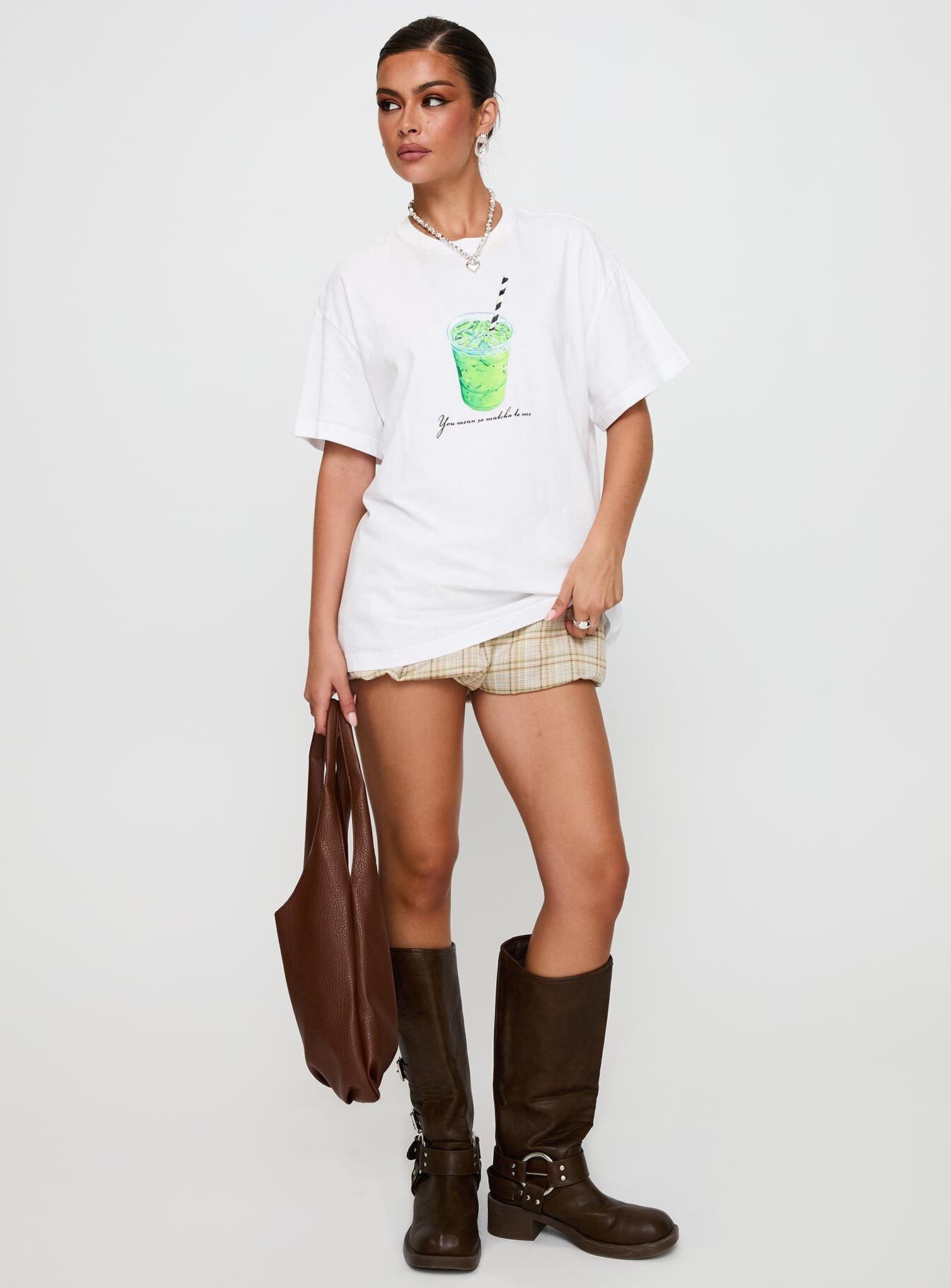Love You So Matcha Graphic Top White-Vipp Girl