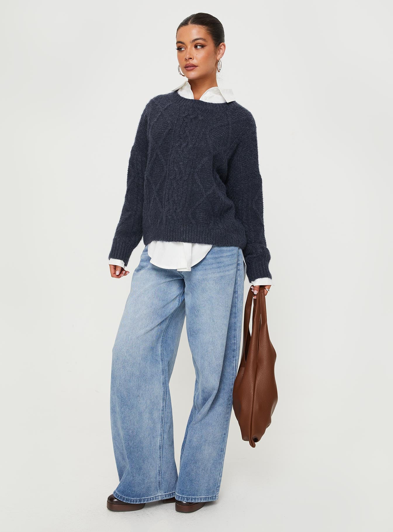 Canlish Cable Knit Sweater Navy-Vipp Girl