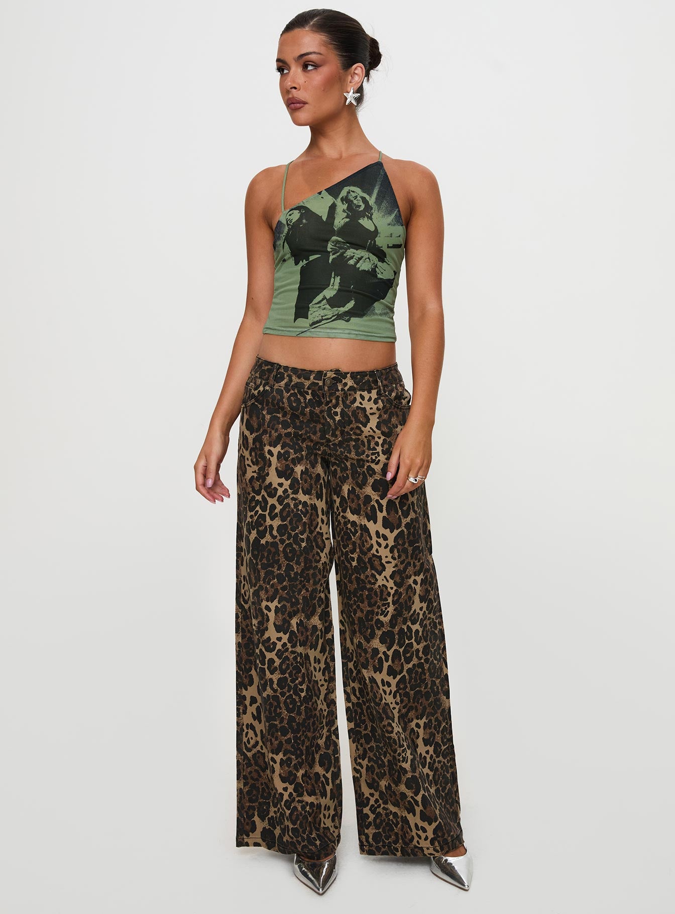 Pantar Low Rise Pants Leopard-Vipp Girl