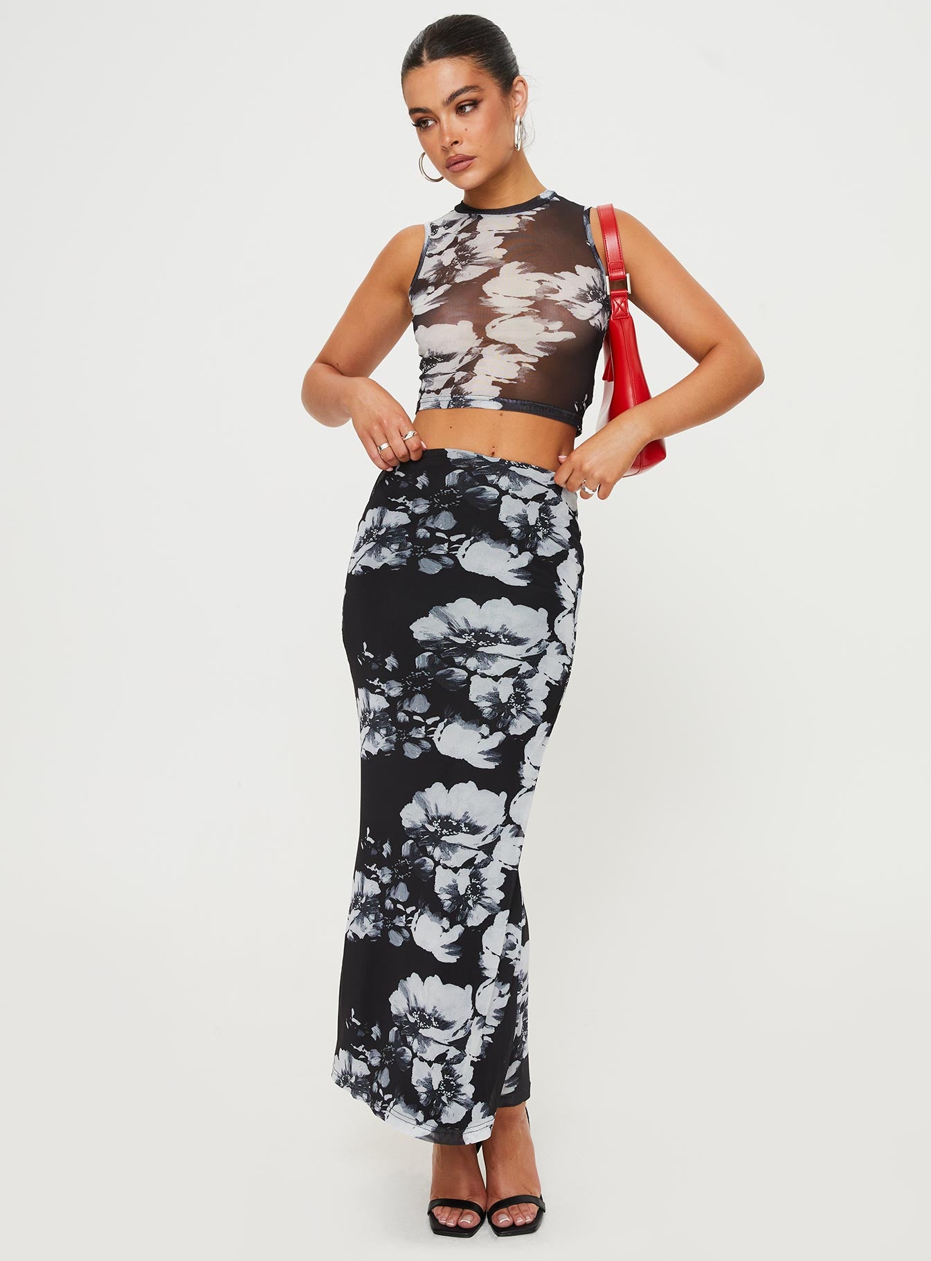 Missed Out Mesh Midi Skirt Black-Vipp Girl