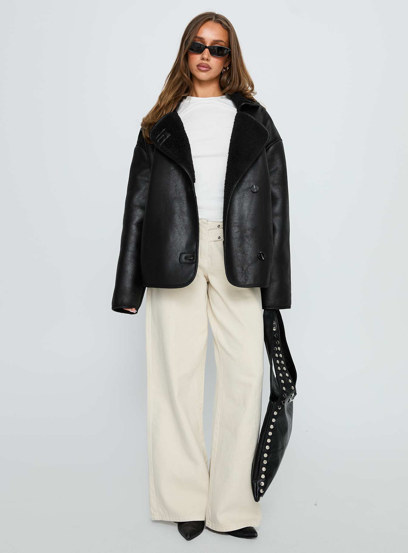 Nunez Faux Leather Jacket Black-Vipp Girl