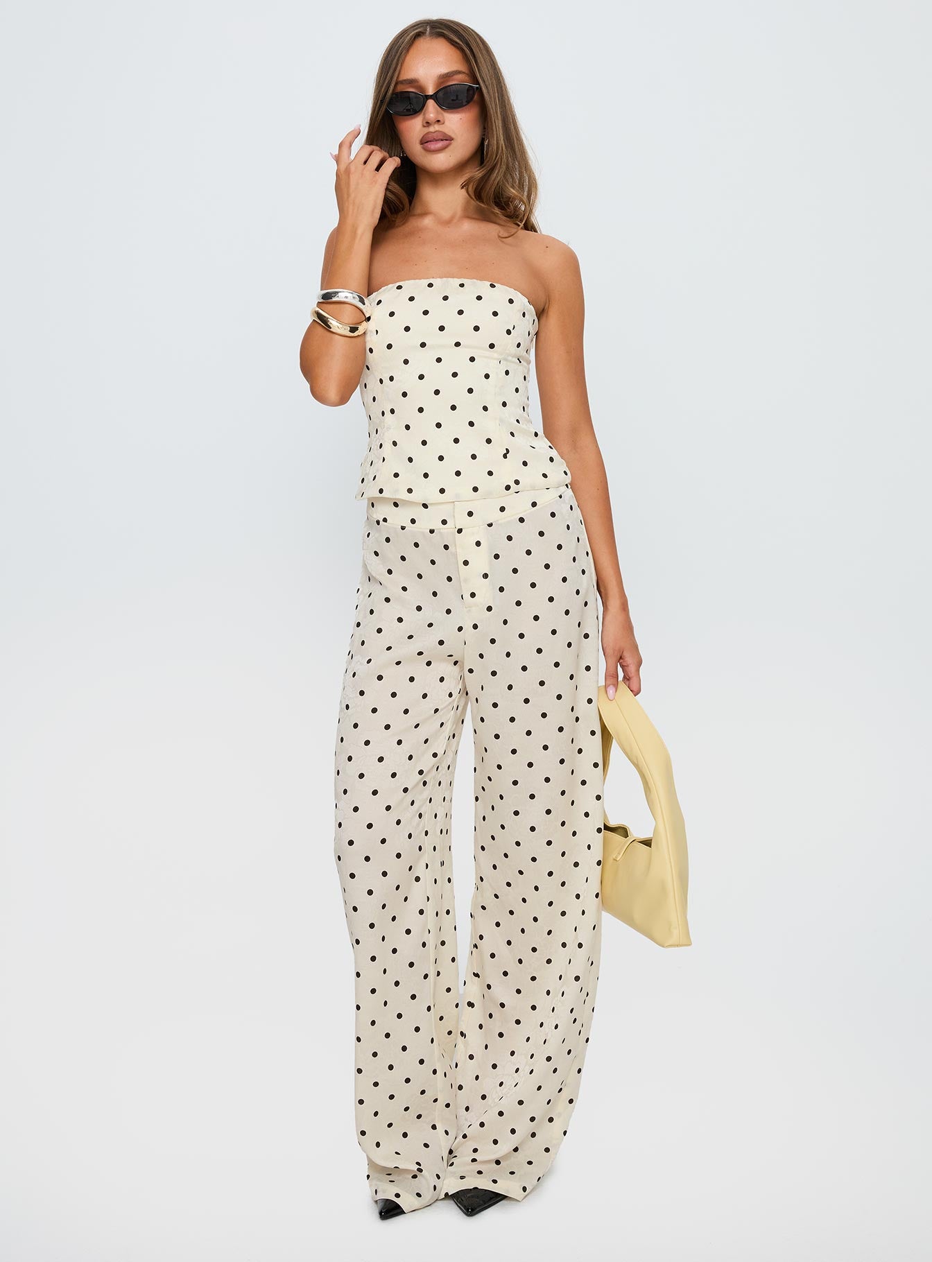 Powdered Sugar Strapless Set Cream Polka-Vipp Girl