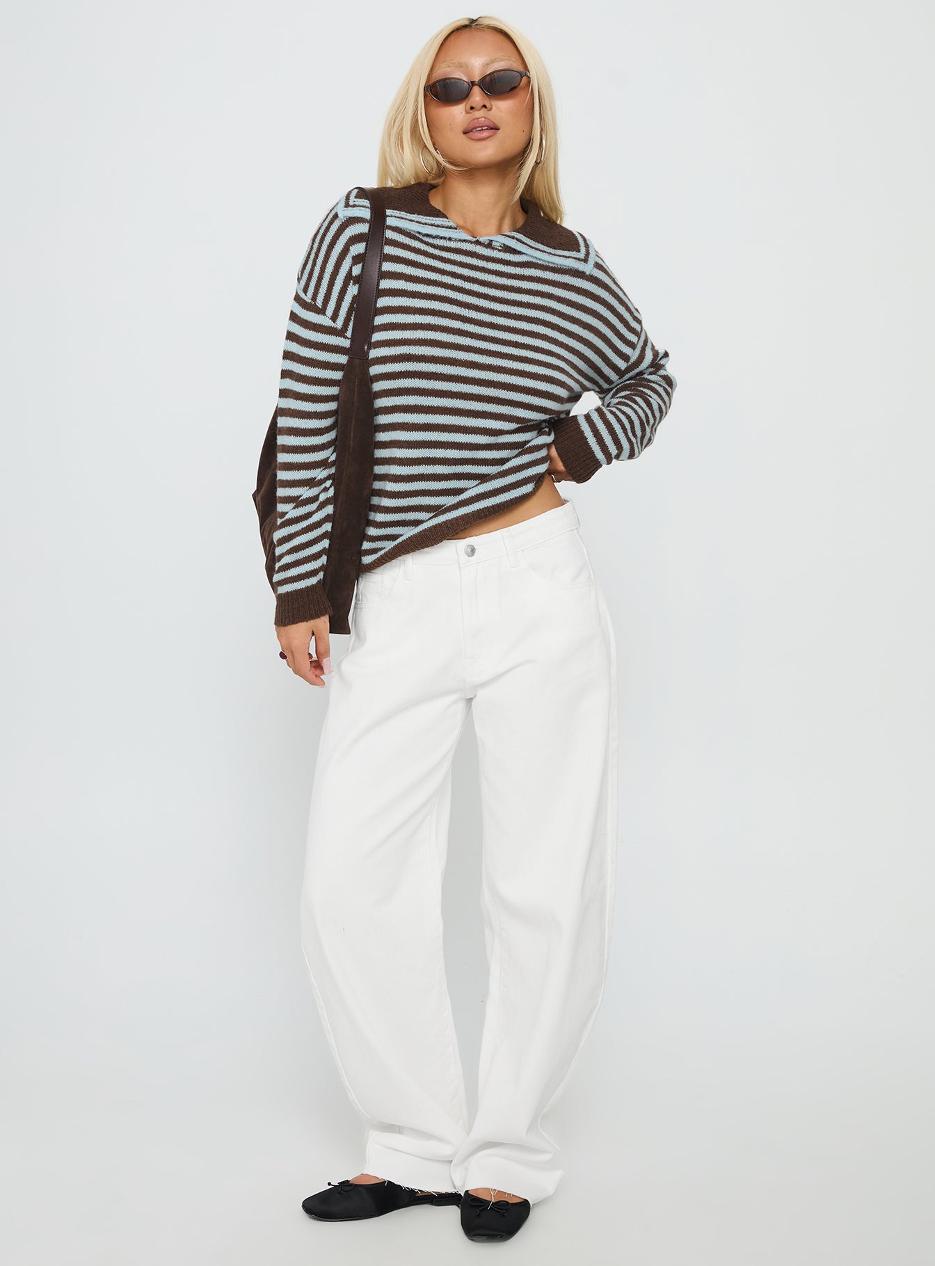 Kaio Mid Rise Barrel Leg Denim Jeans White-Vipp Girl