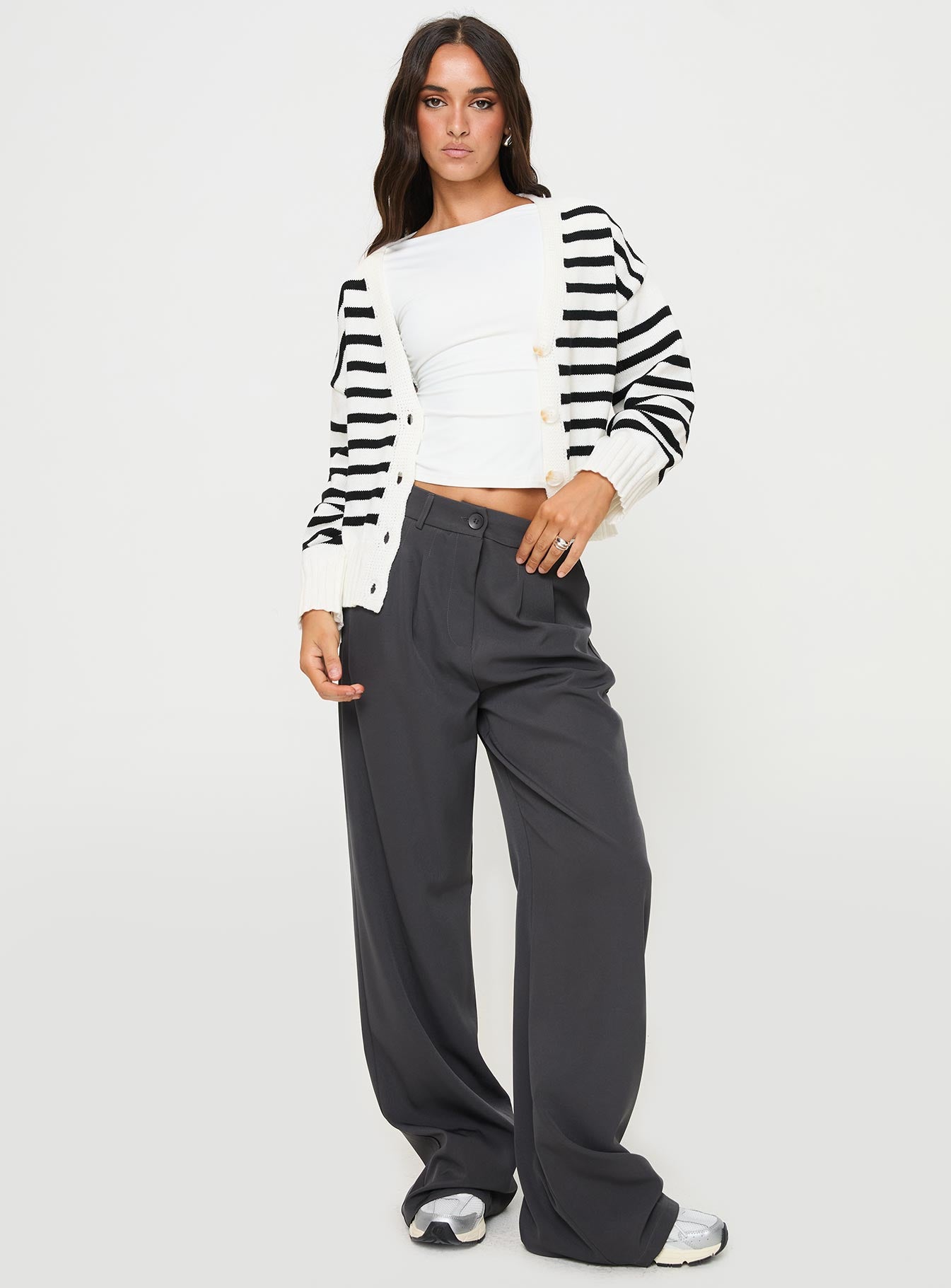 Karlson Striped Cardigan Cream / Black-Vipp Girl