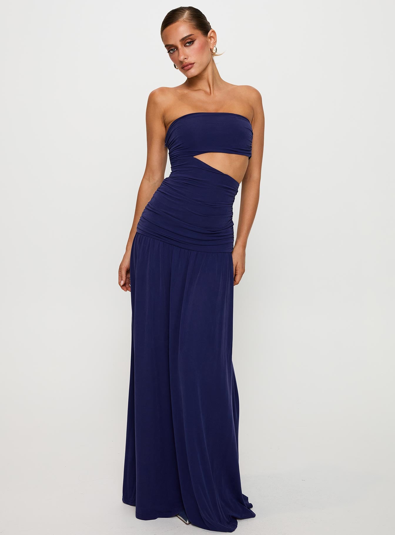 Grandeur Strapless Maxi Dress Navy-Vipp Girl