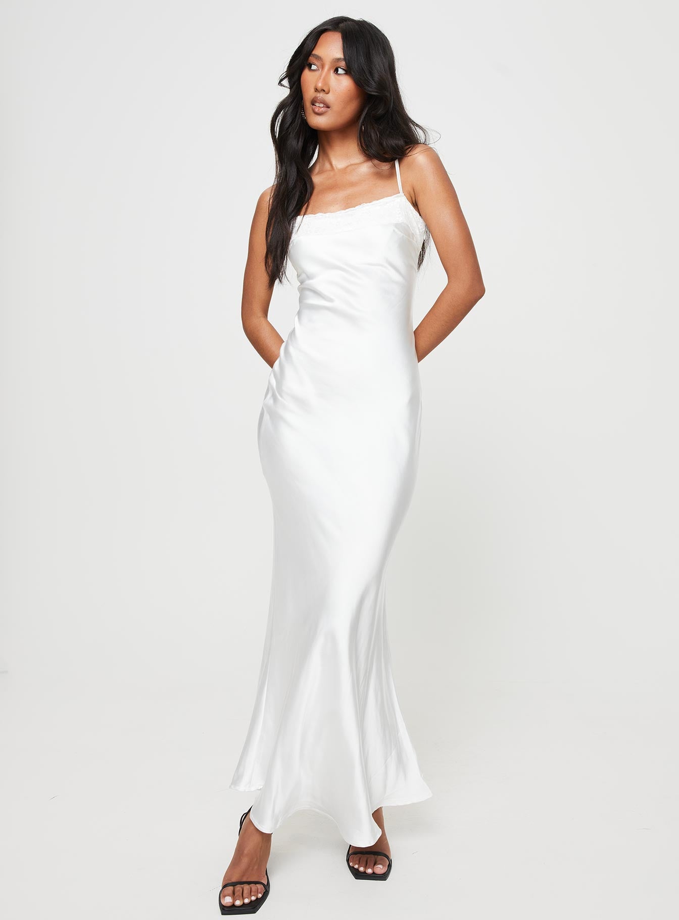 Kareena Bias Cut Maxi Dress White-Vipp Girl