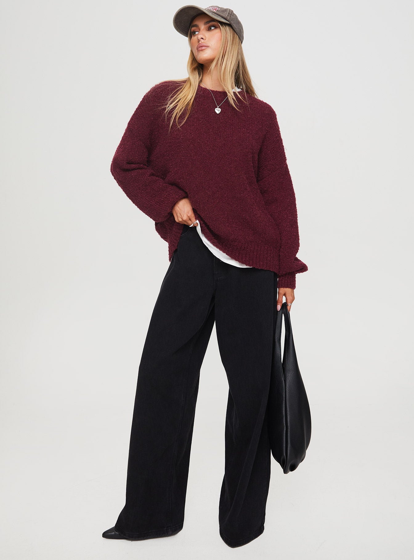 Niomie Knit Sweater Burgundy-Vipp Girl