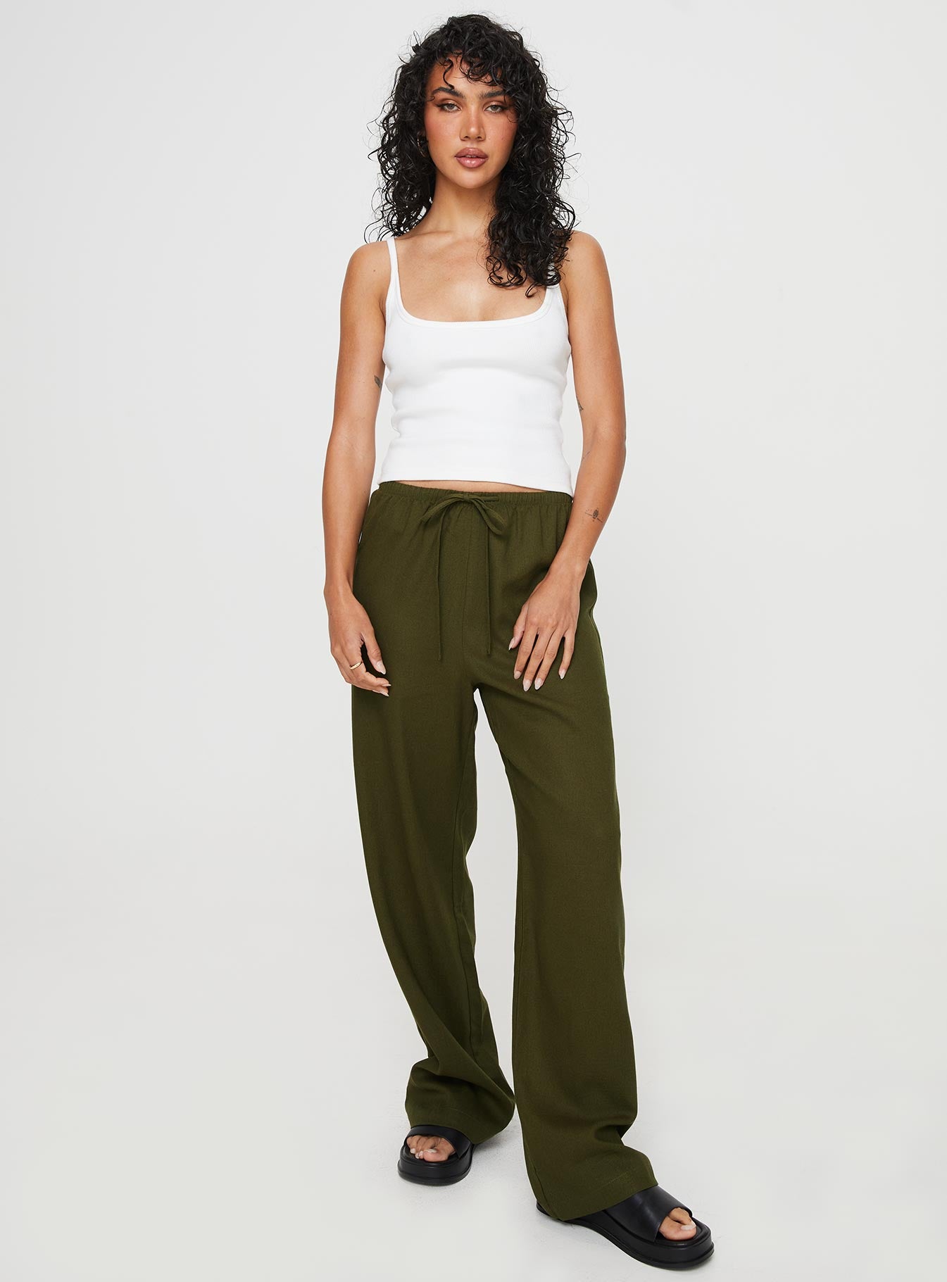 Breeta Drawstring Pants Olive-Vipp Girl