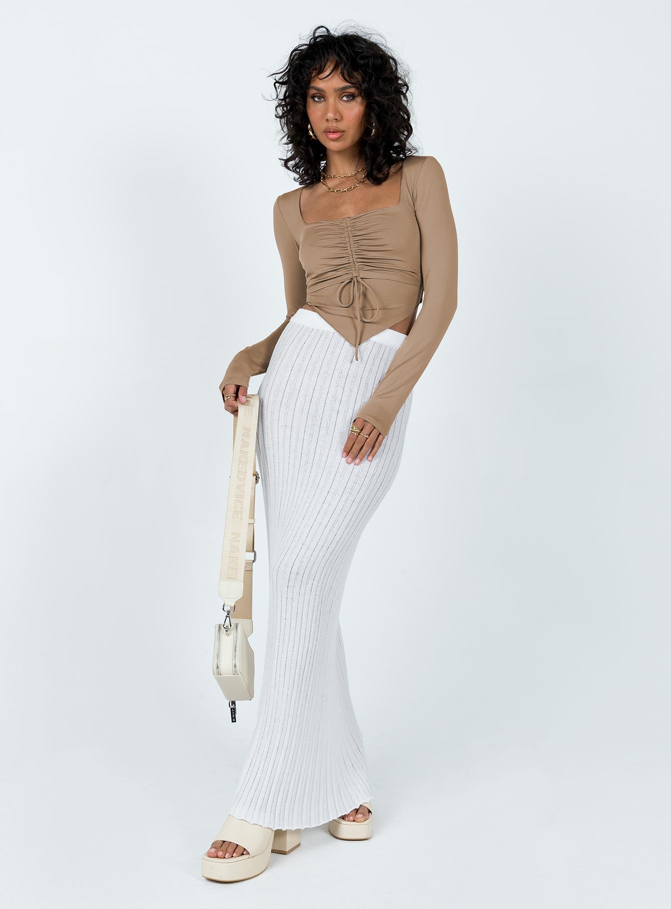 Kenzie Long Sleeve Top Brown-Vipp Girl