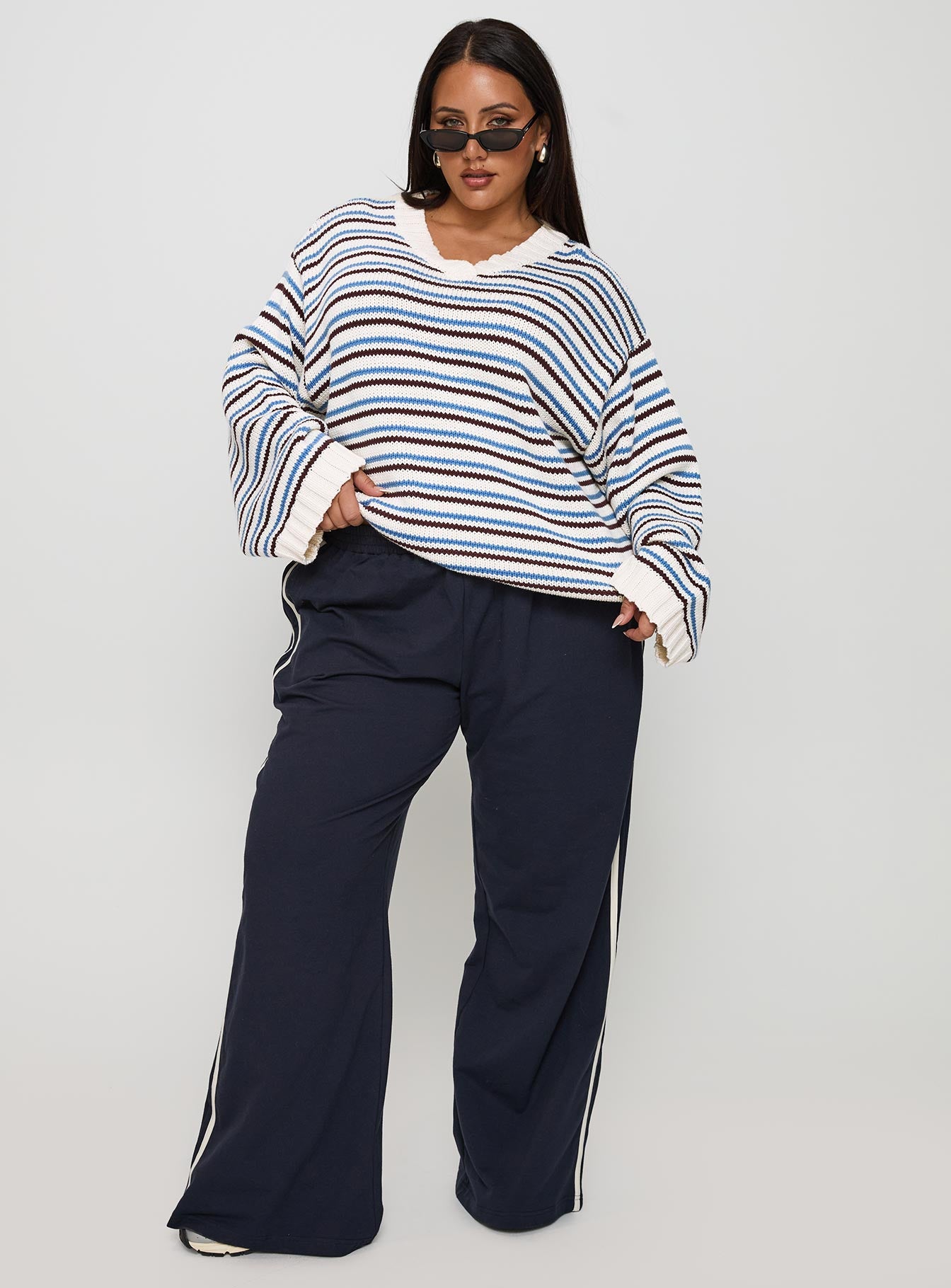 Karolyn Sweater Blue Stripe Curve-Vipp Girl