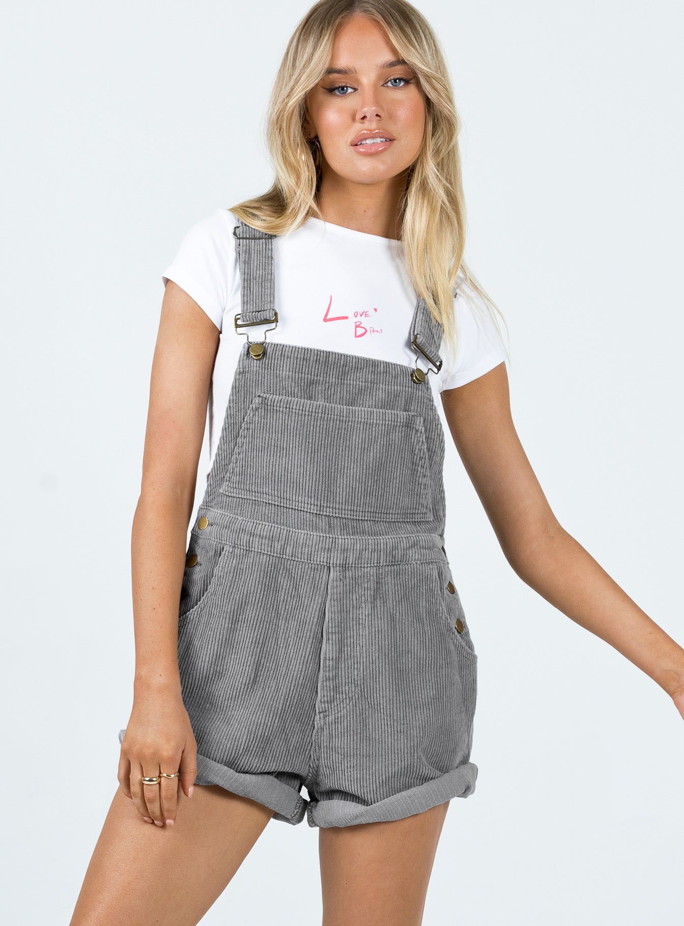Kacey Short Overalls Grey-Vipp Girl