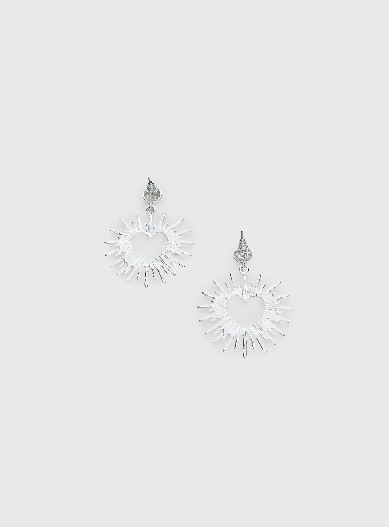 Manifest It Heart Earrings Silver-Vipp Girl