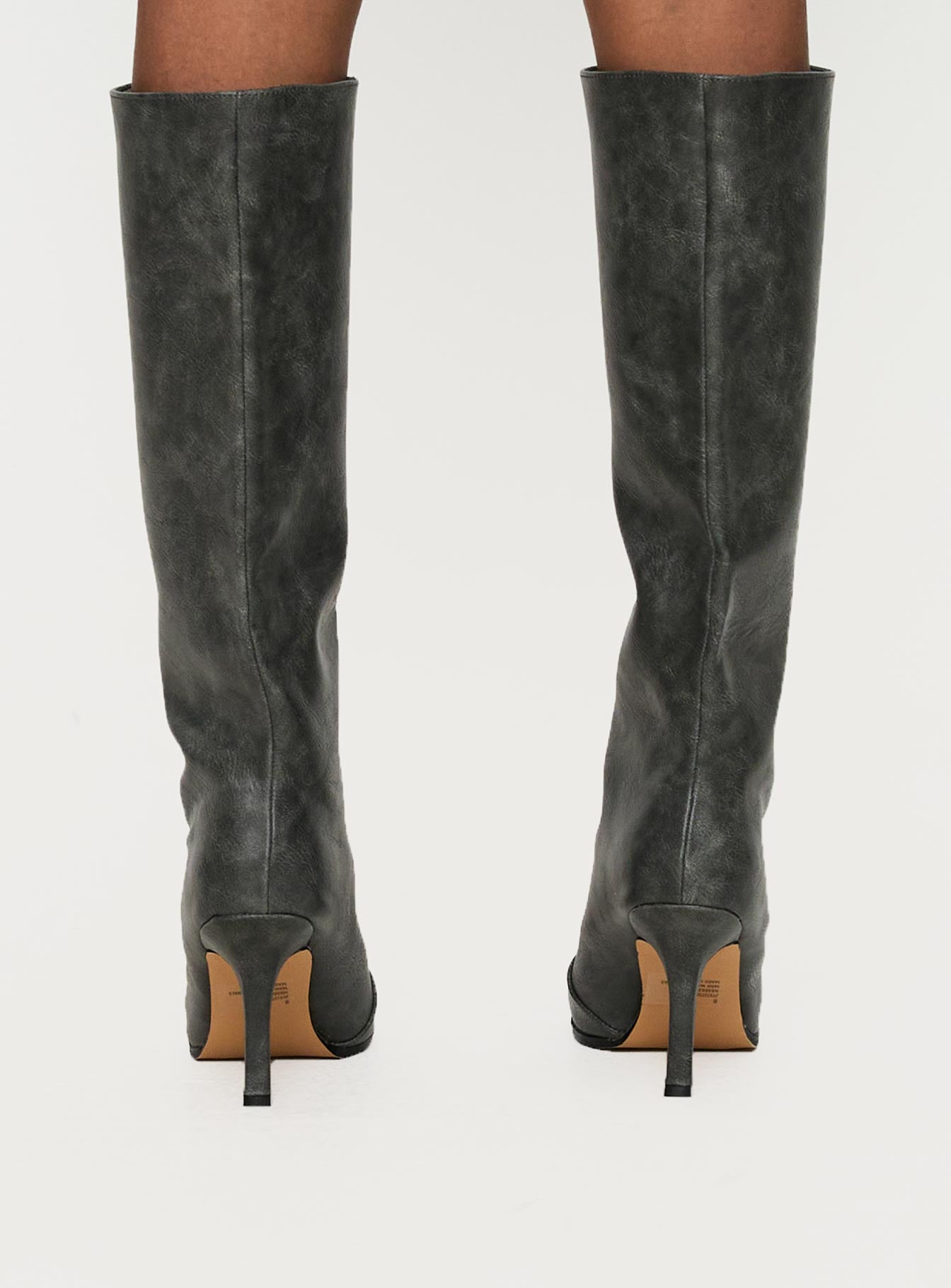Cecil Knee High Boots Charcoal-Vipp Girl