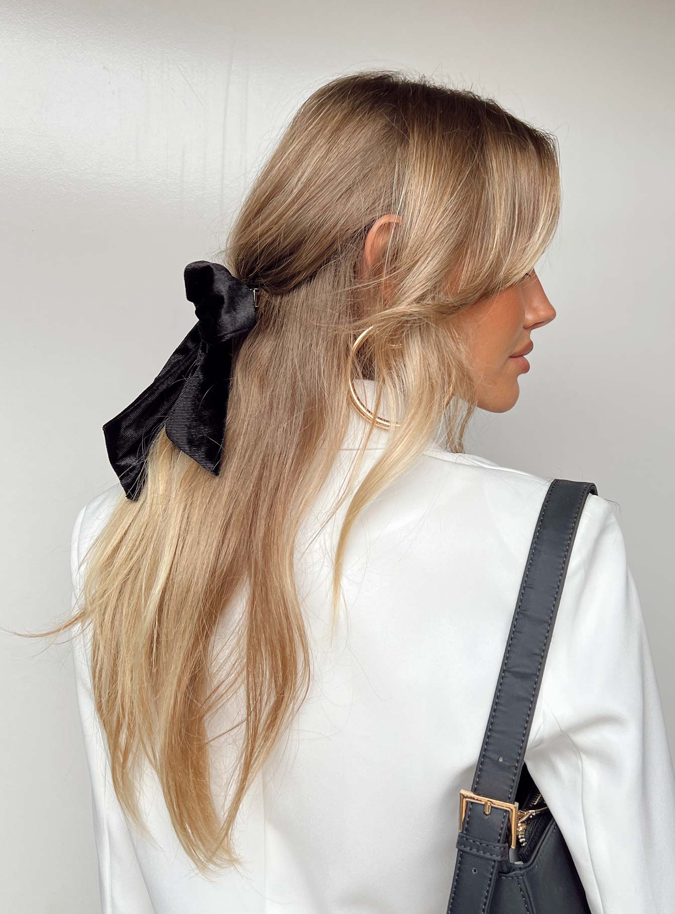 Dover Velvet Bow Hair Clip Black-Vipp Girl