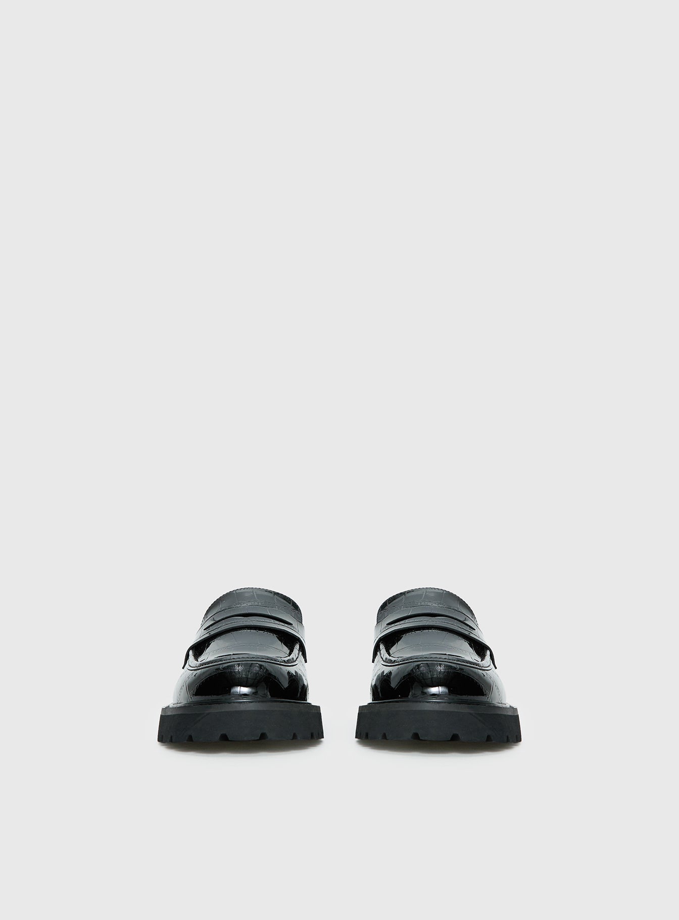 Face The Wind Faux Leather Loafers Black-Vipp Girl