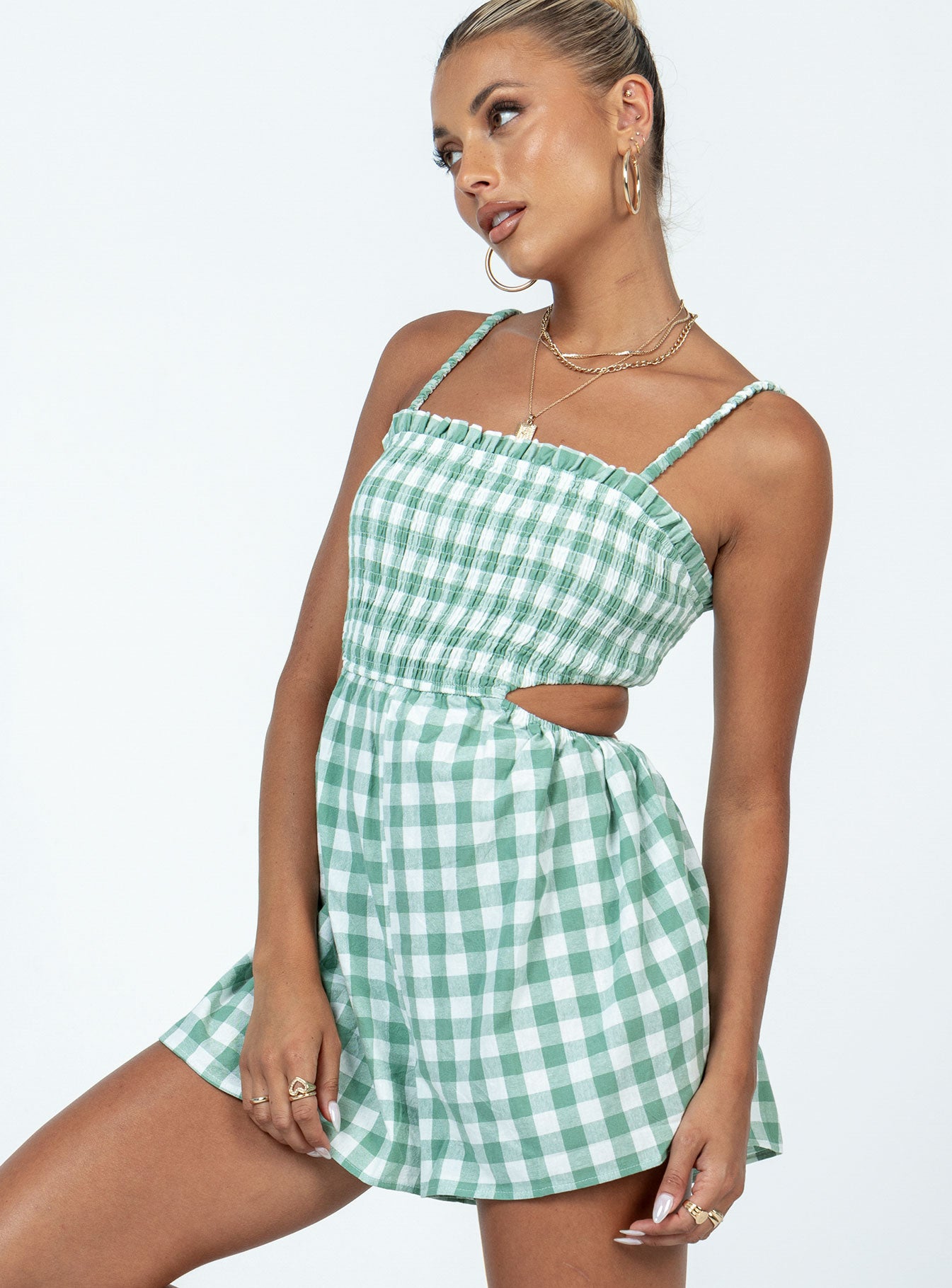 Danton Romper Green Gingham-Vipp Girl