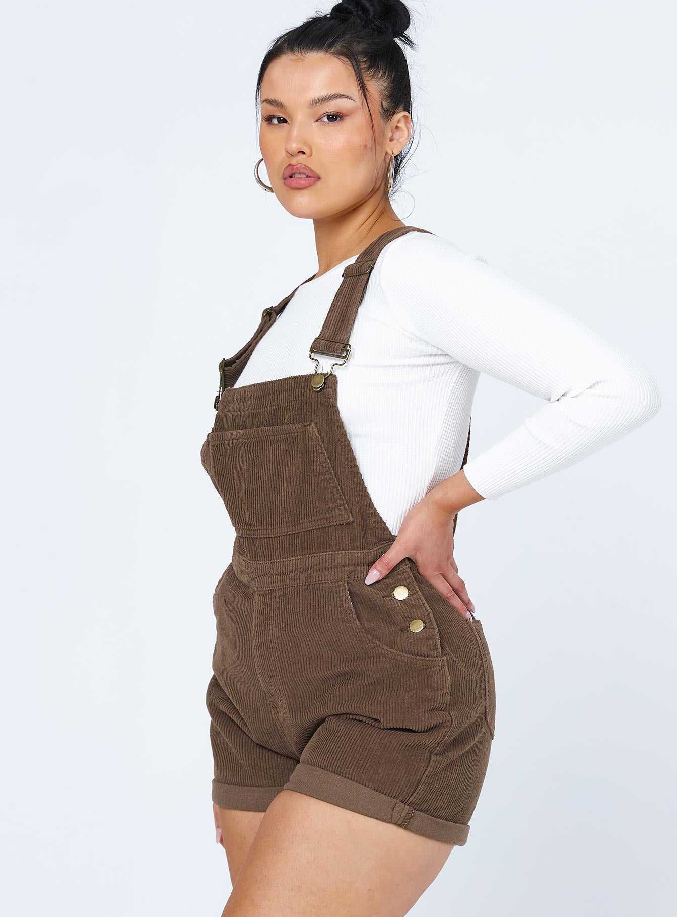 Kacey Short Overalls Brown-Vipp Girl