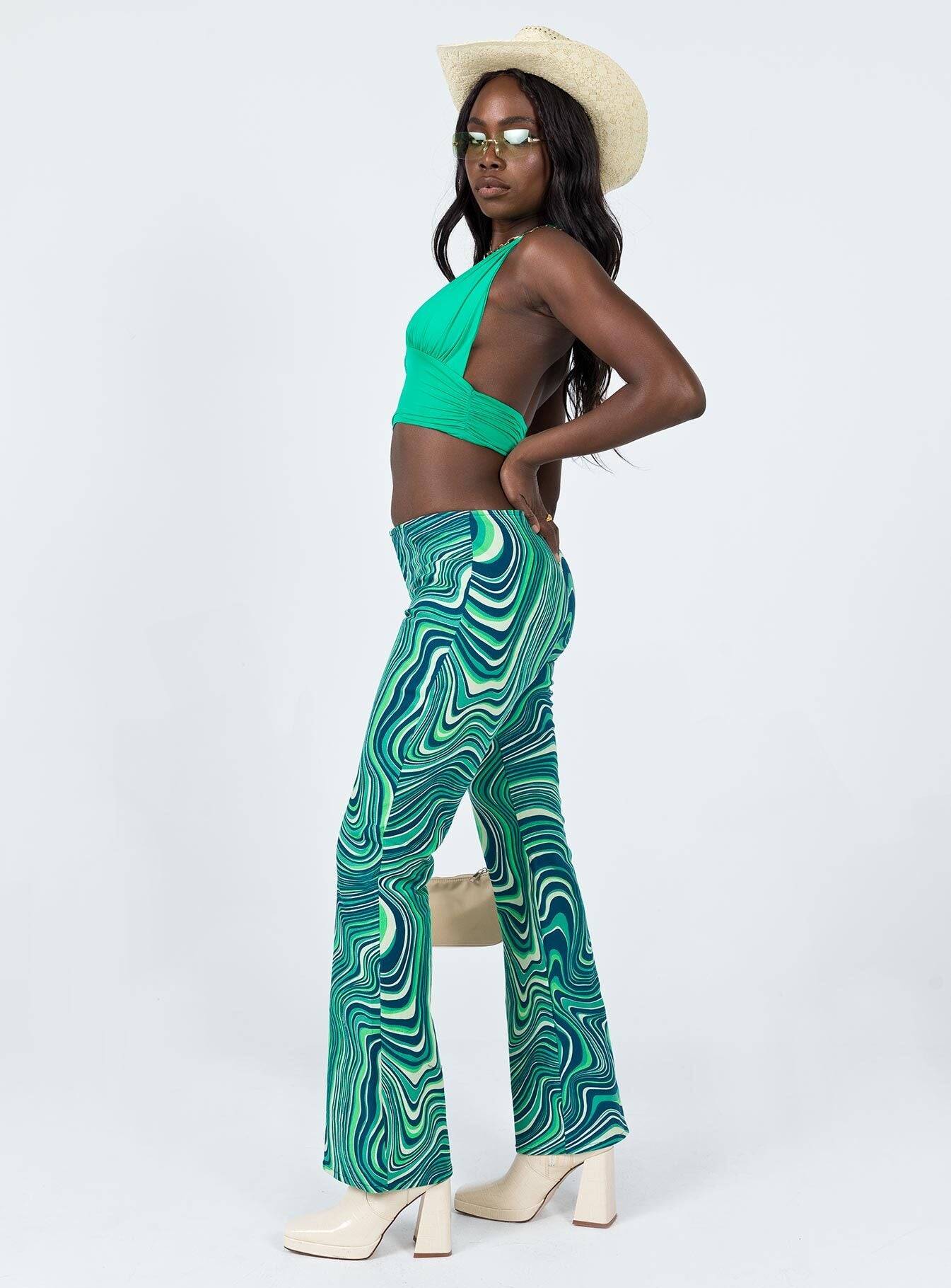 Motel Coban Trouser 70s Ripple Green-Vipp Girl