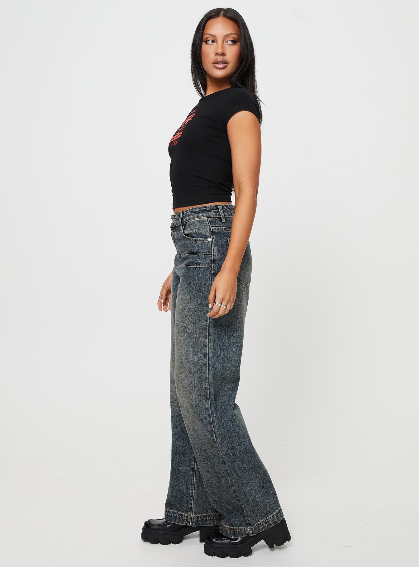 Betley High Rise Wide Leg Jeans Vintage Wash Denim-Vipp Girl