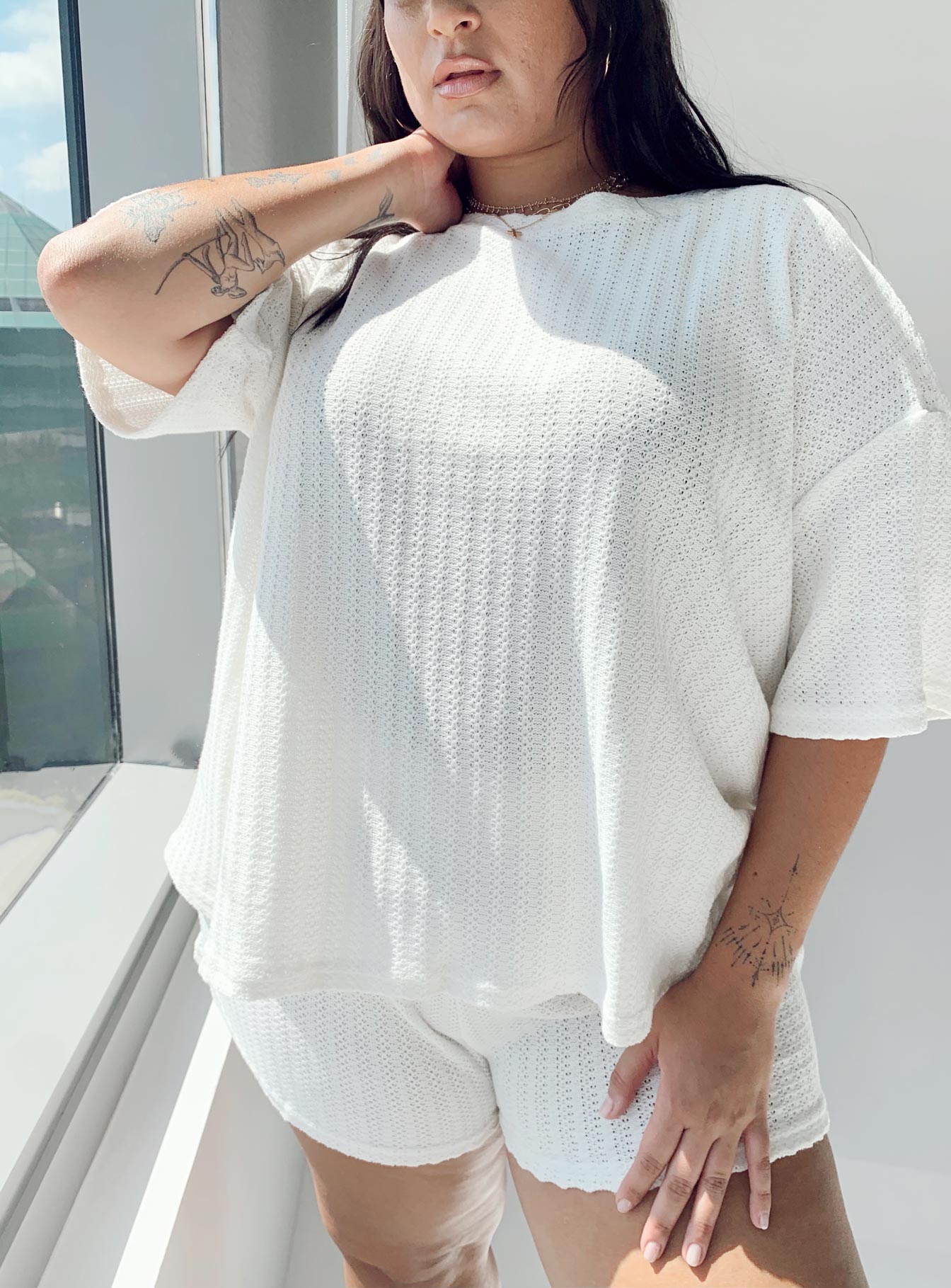 Cammie Knit Set White Curve-Vipp Girl