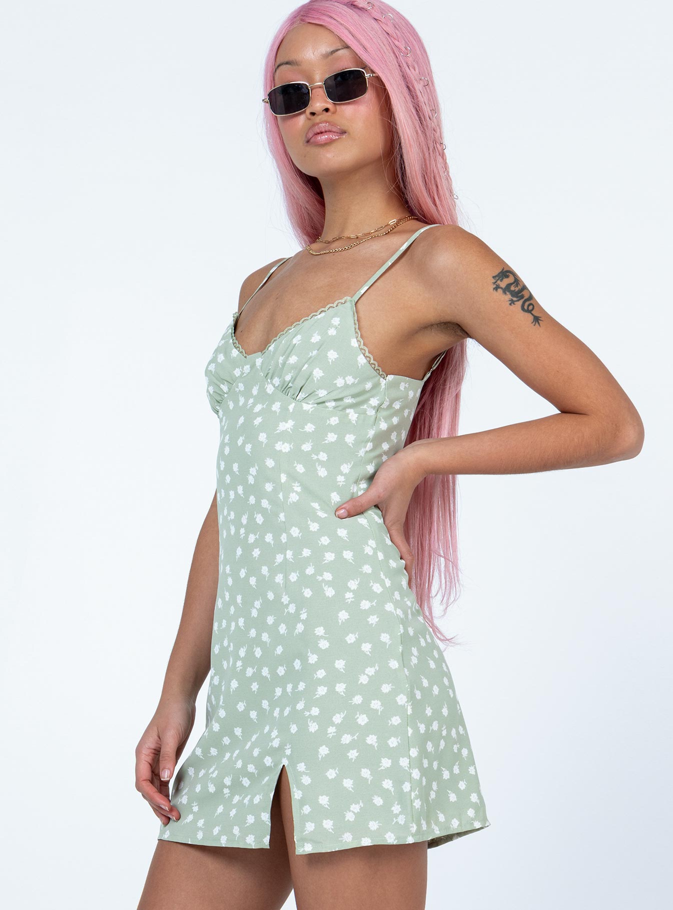 Remia Mini Dress Green-Vipp Girl