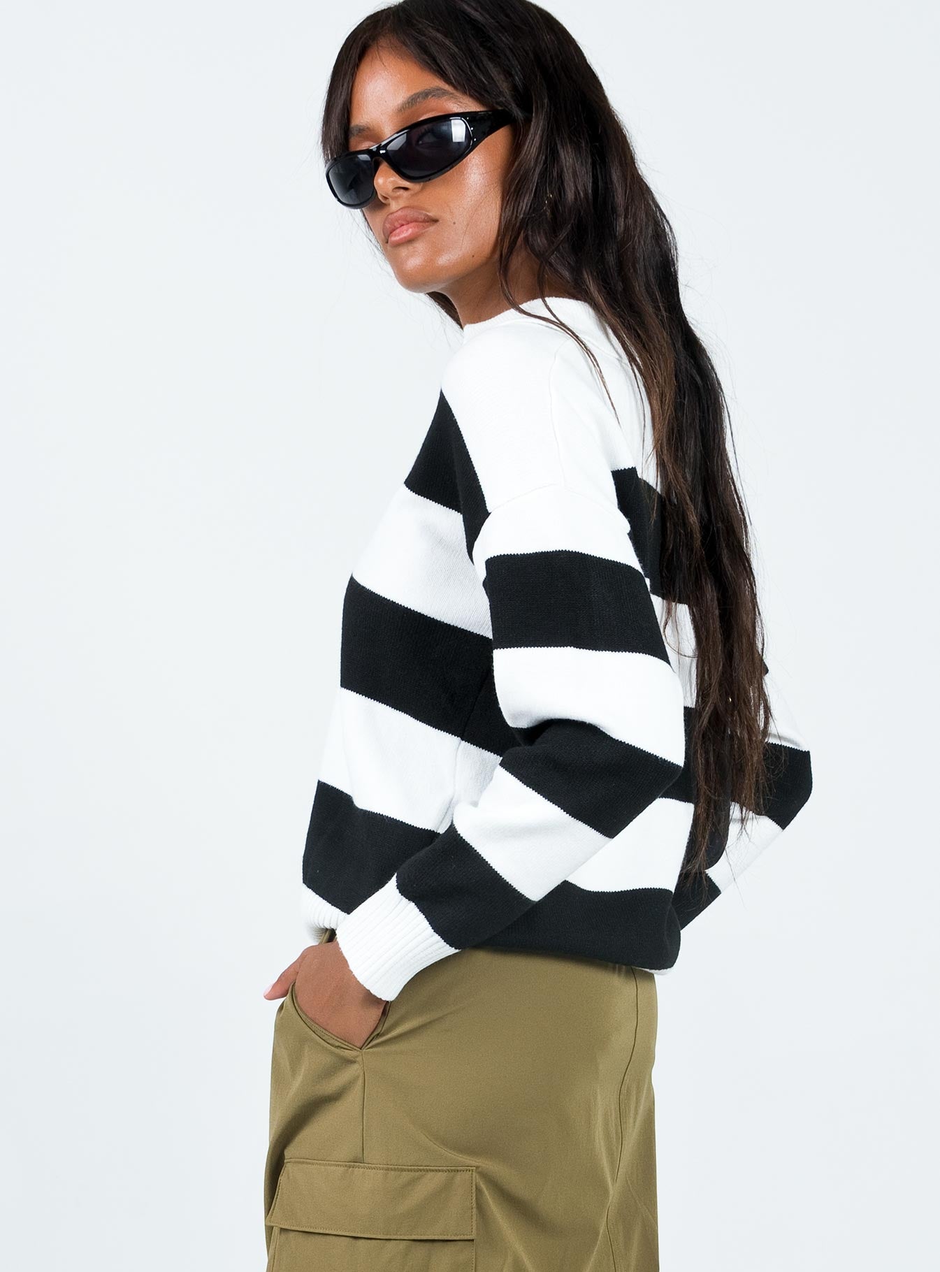 Caird Polo Sweater Black/White-Vipp Girl