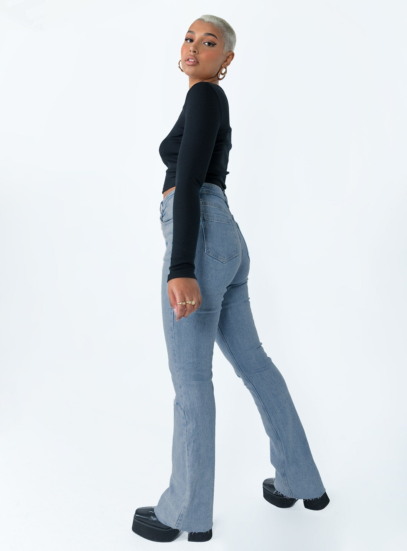 Mish High Rise Flare Jean Denim-Vipp Girl