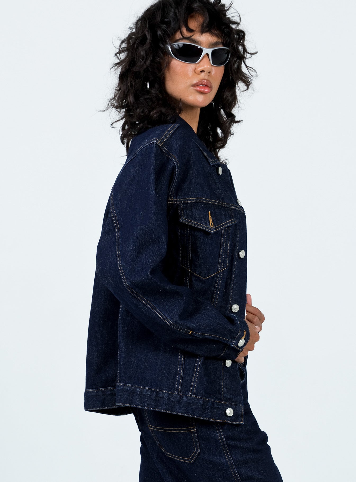 Kaleena Dark Wash Denim Jacket-Vipp Girl