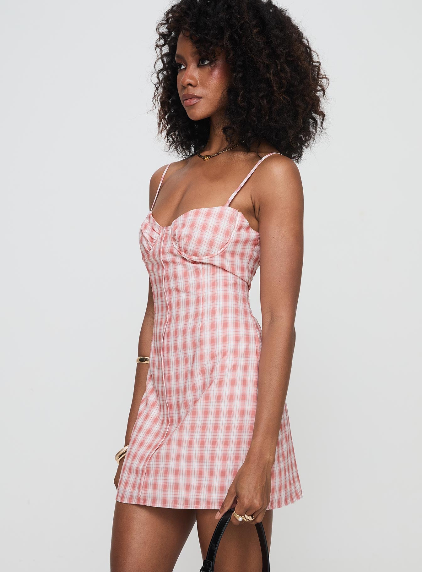 Poto Mini Dress Pink Check-Vipp Girl