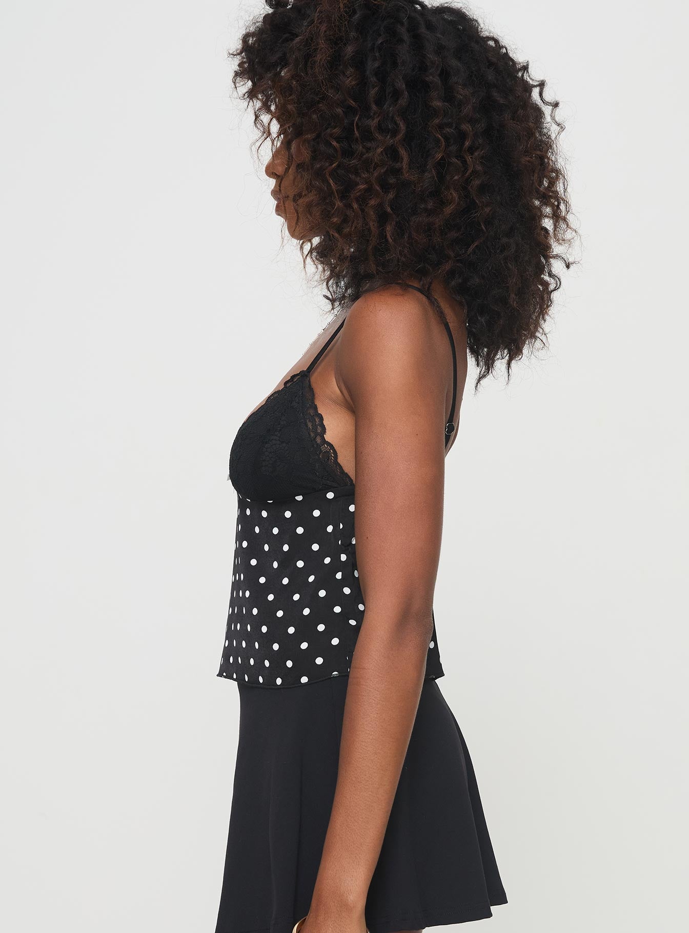 Castien Top Black Polka-Vipp Girl