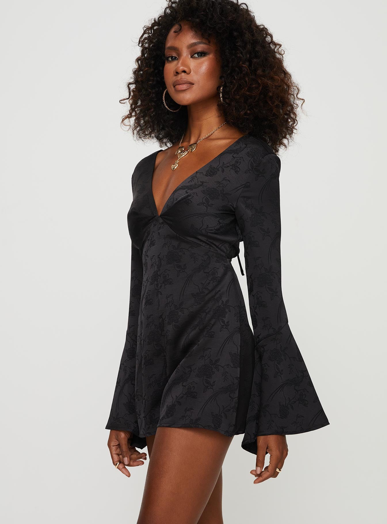 Fonda Long Sleeve Romper Black-Vipp Girl