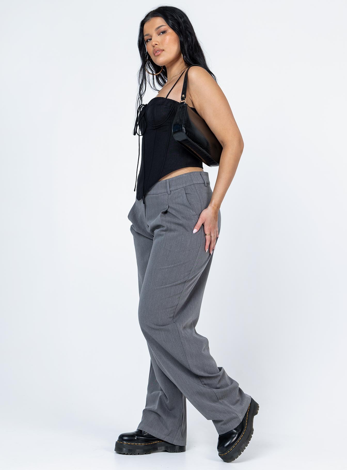 Motel Sakaria Trouser Tailoring Charcoal-Vipp Girl