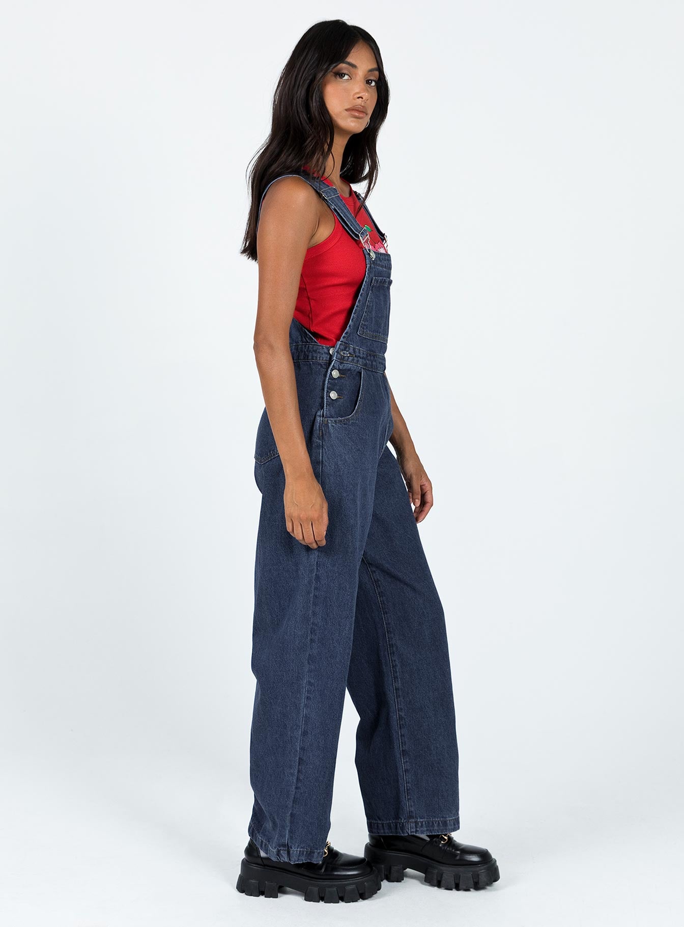 Kacey Long Overalls Mid Blue-Vipp Girl