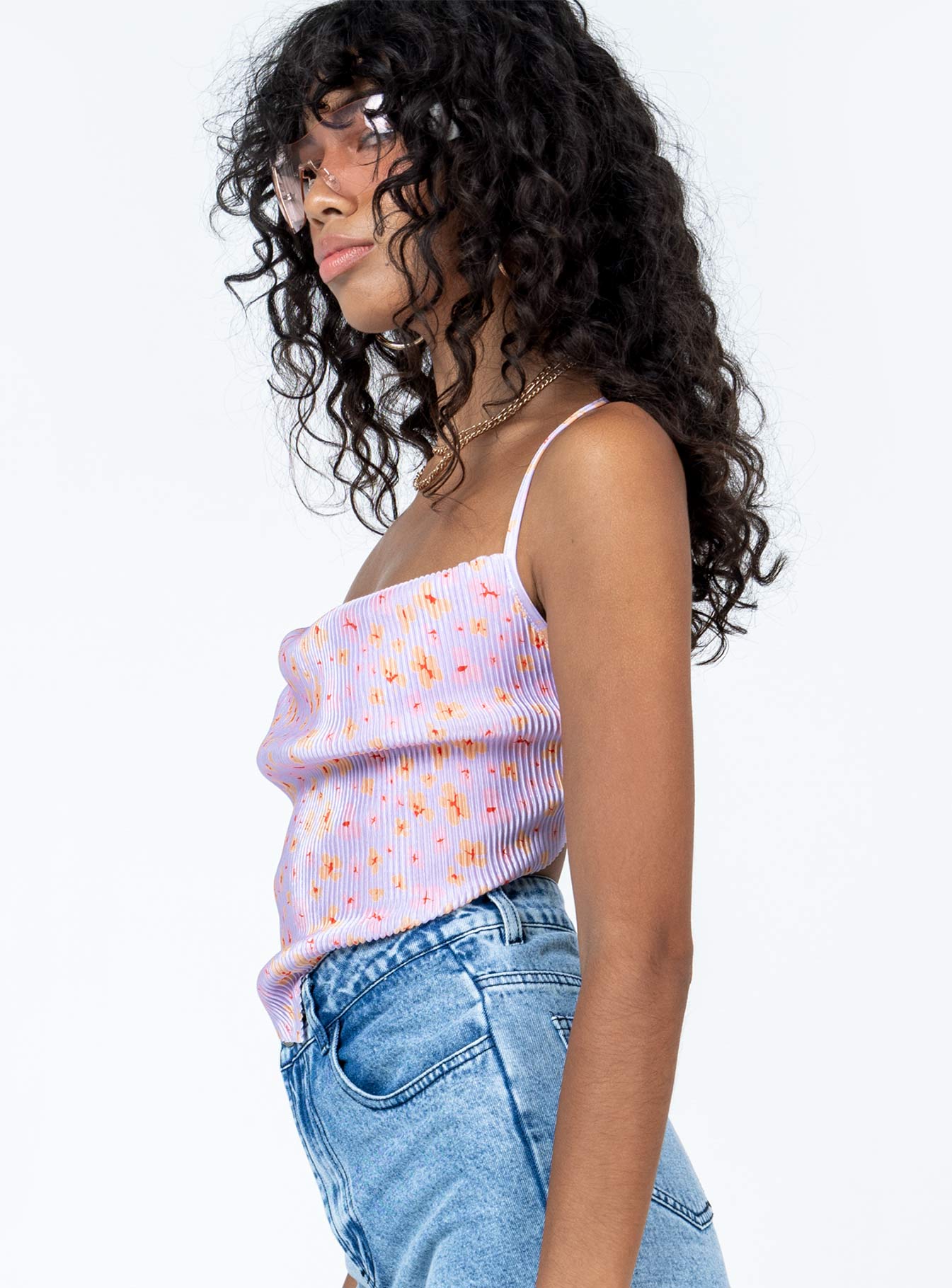 Julia Plisse Top Pink Floral-Vipp Girl