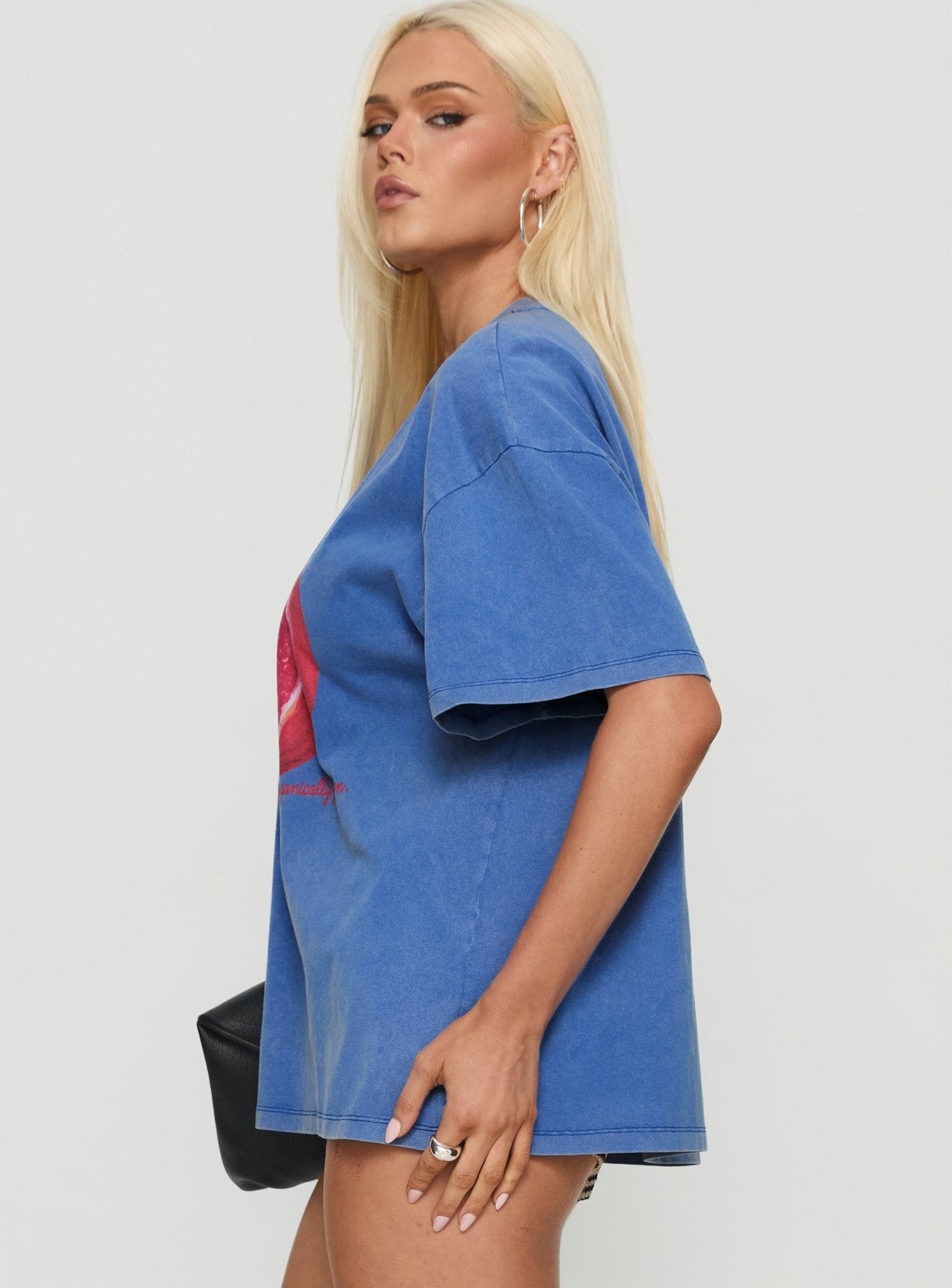 Linsay Oversized Tee Blue / Pomegranate-Vipp Girl