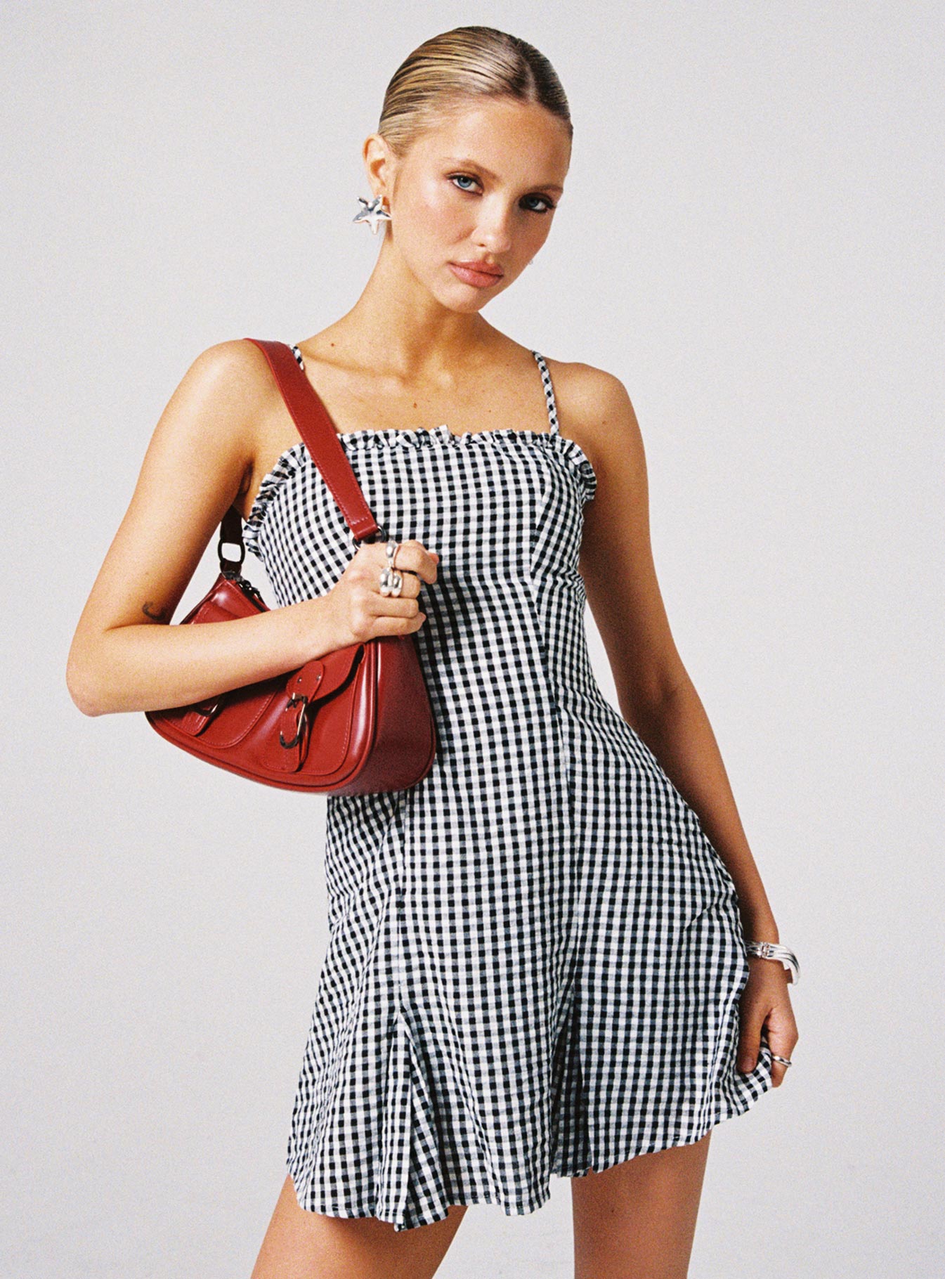 Bessette Mini Dress Black Gingham-Vipp Girl
