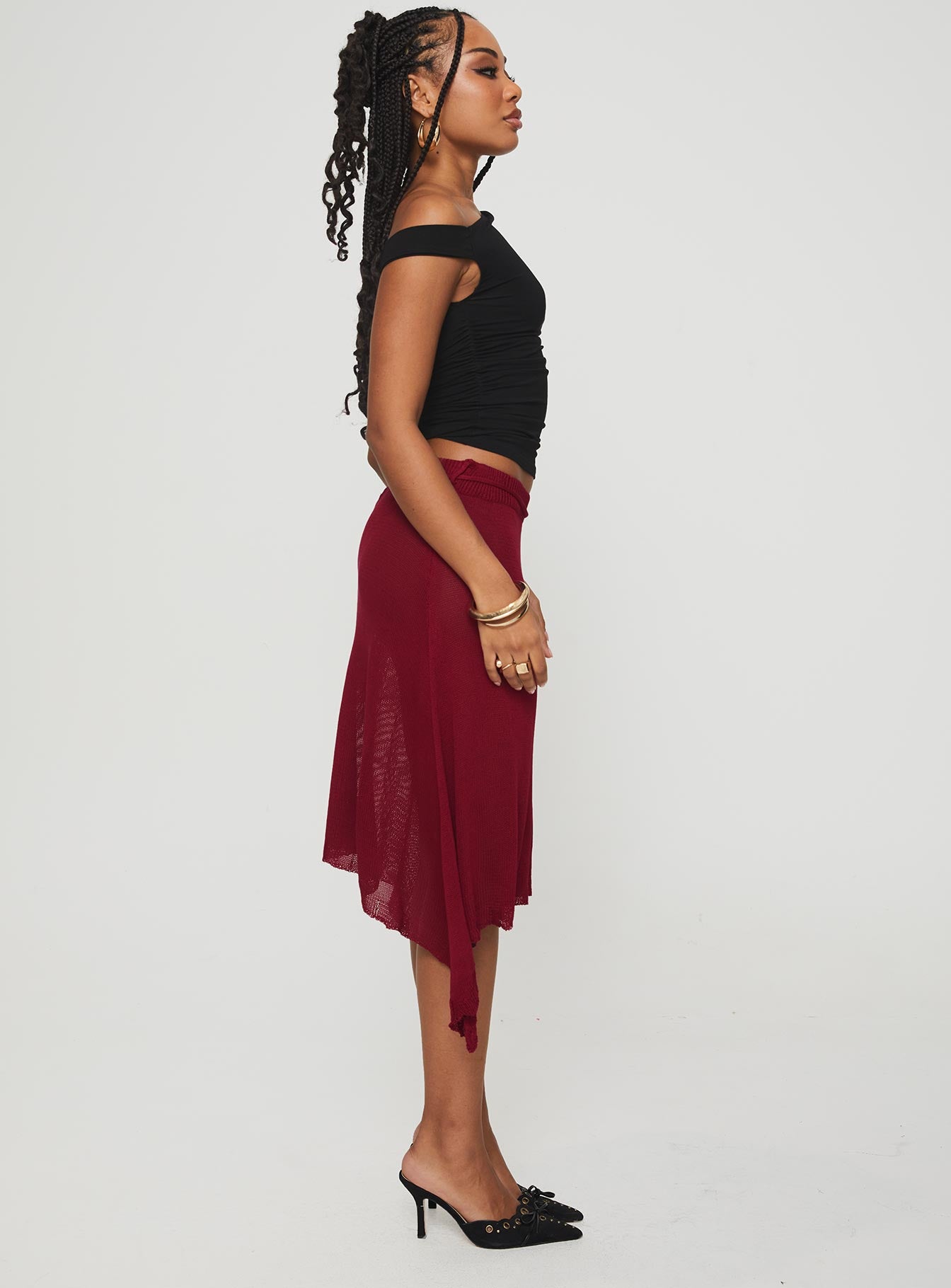 Leysa Midi Skirt Red-Vipp Girl