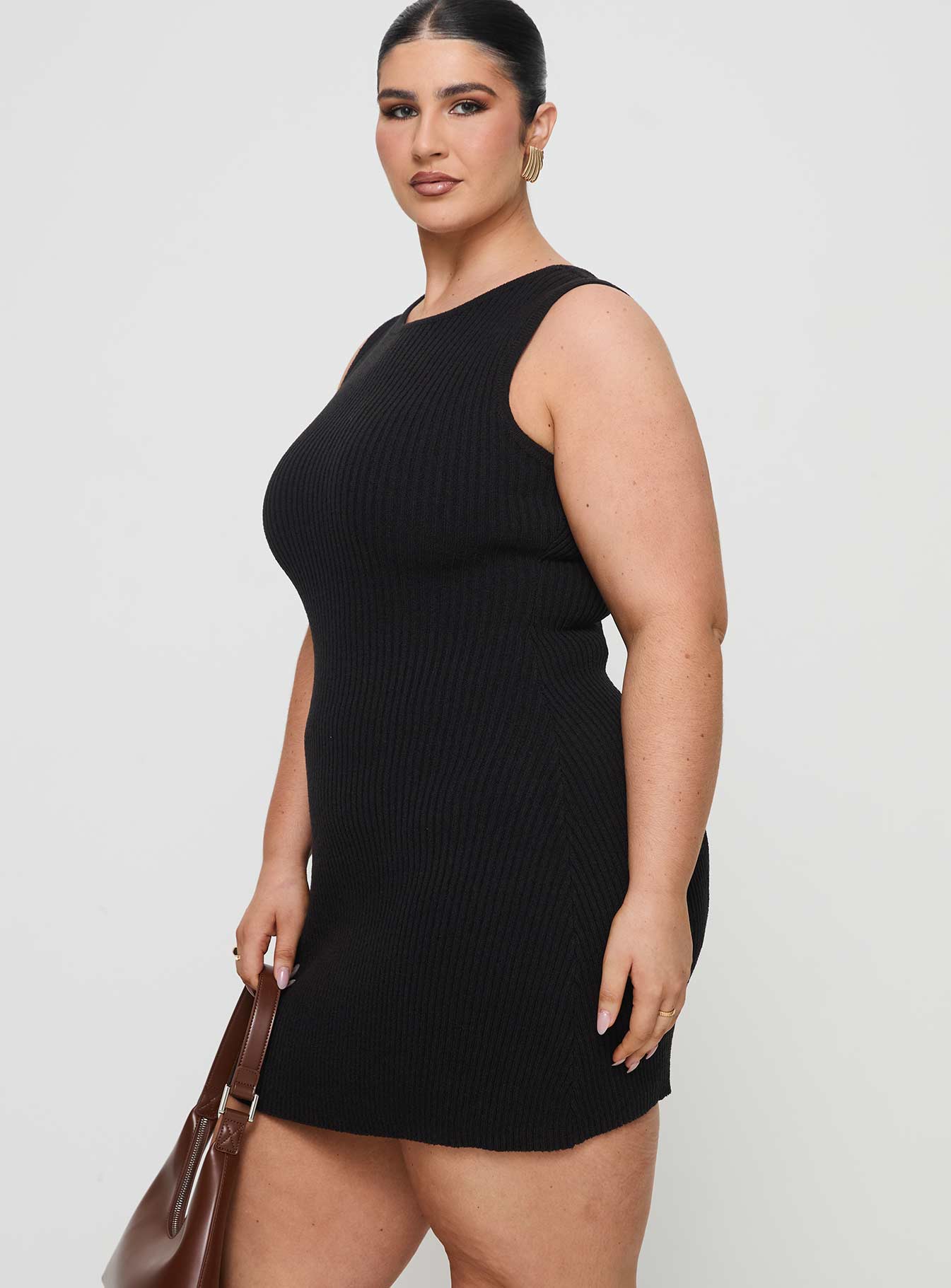 Osment Knit Mini Dress Black Curve-Vipp Girl