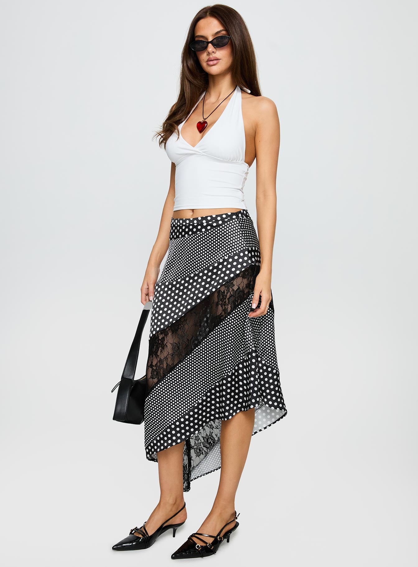Midnight Memories Asymmetrical Midi Skirt Black Multi-Vipp Girl