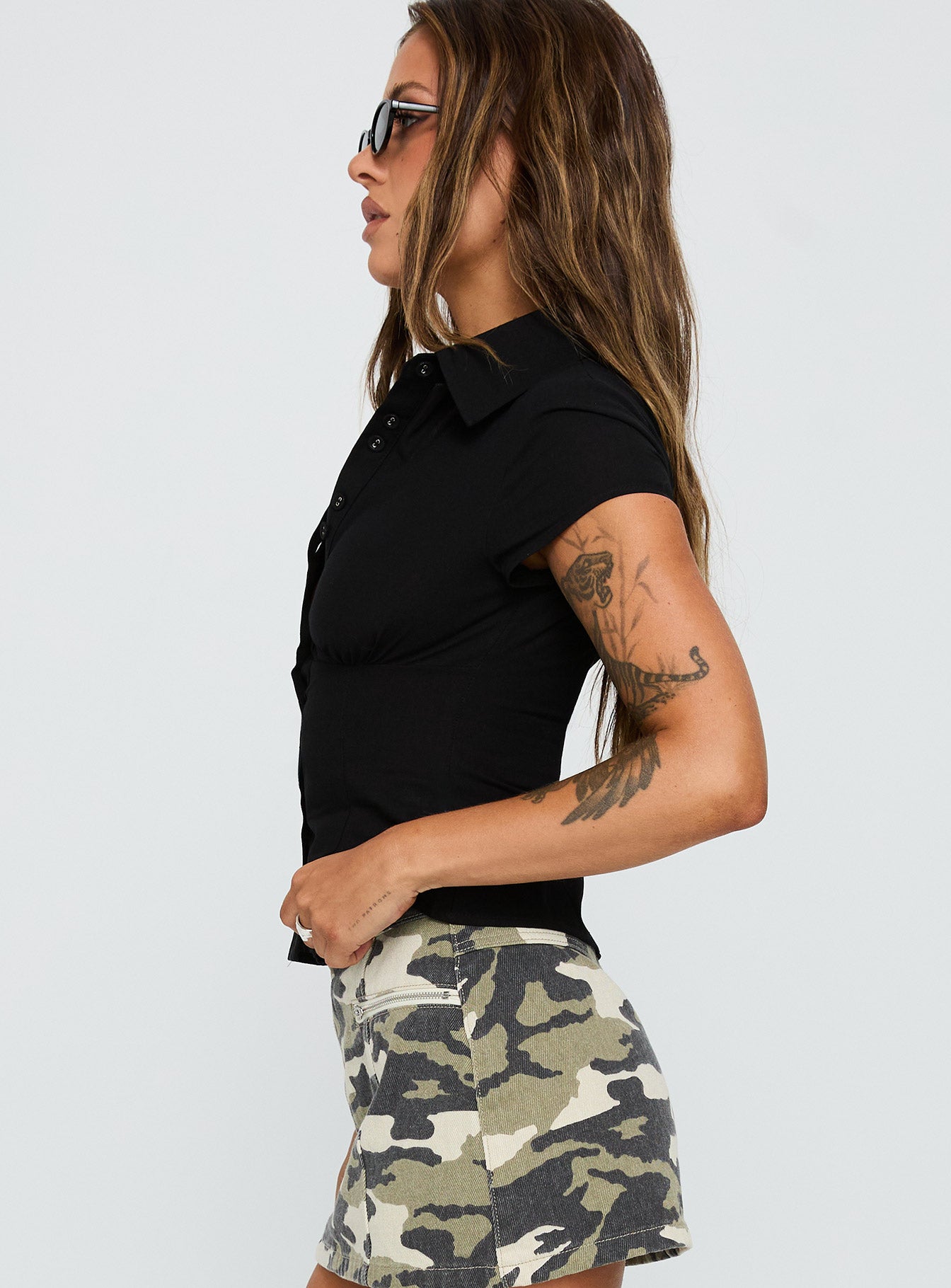 Cottesloe Blouse Top Textured Black-Vipp Girl