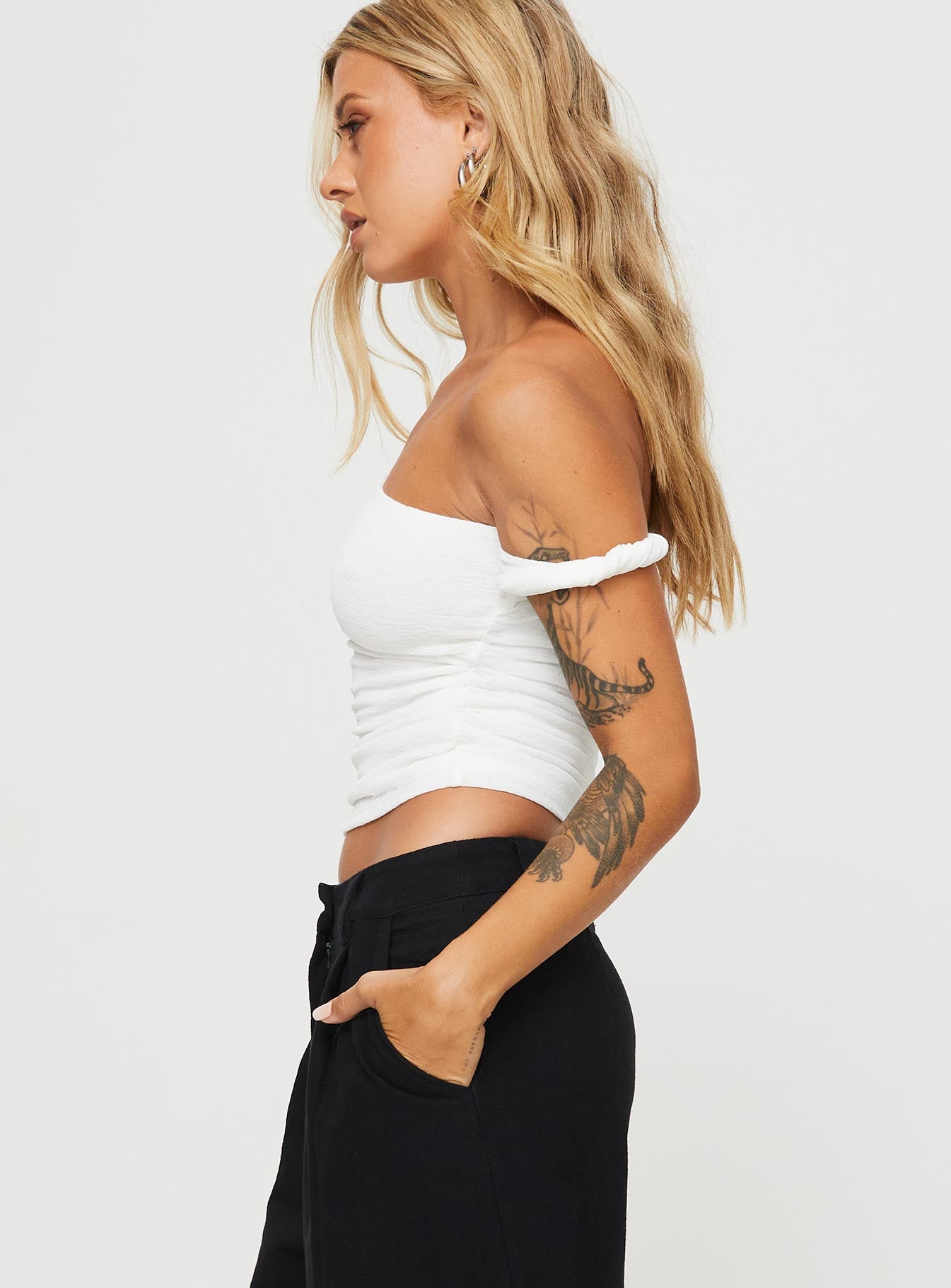 Messenger One Shoulder Top White-Vipp Girl