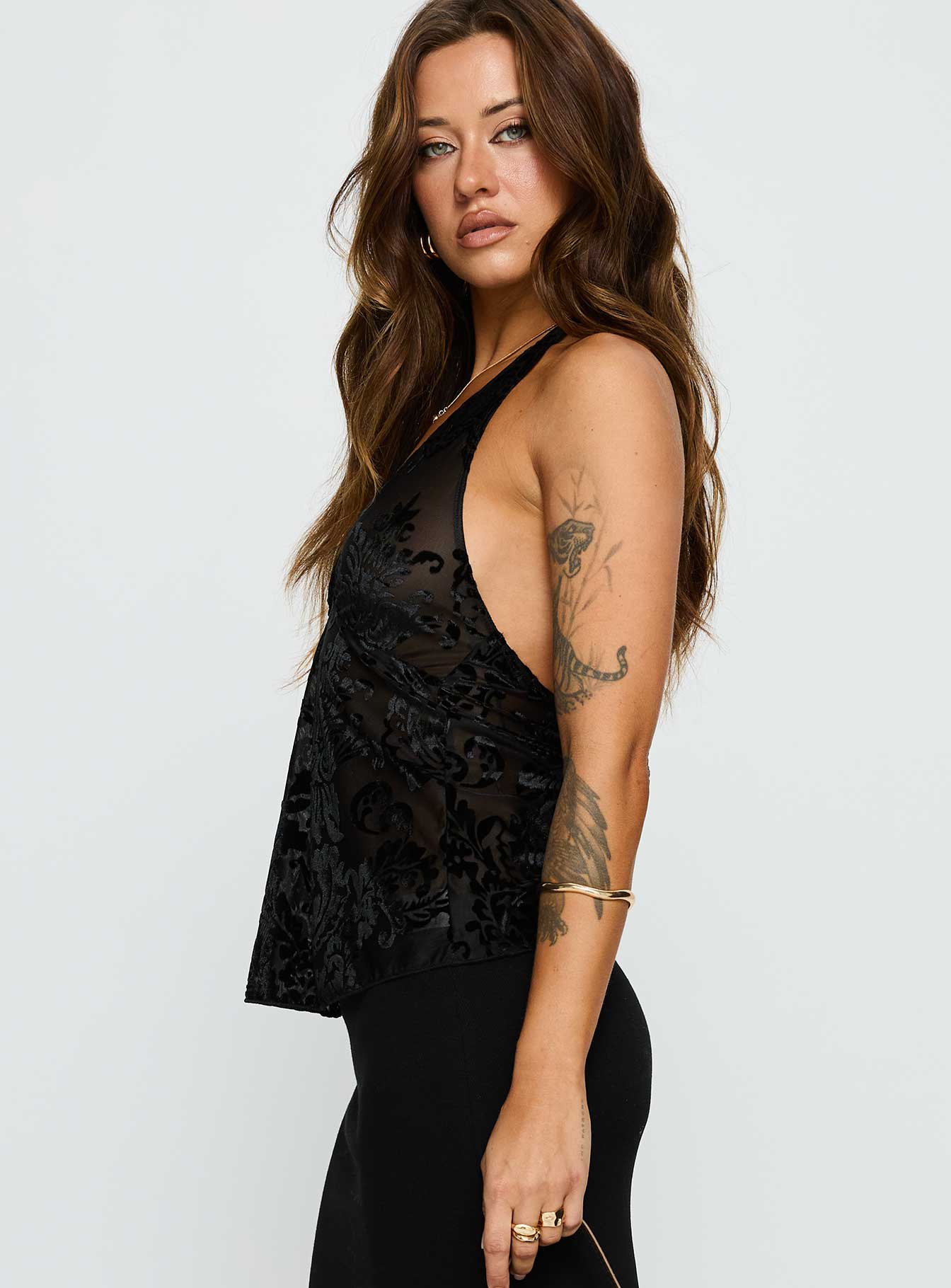 Eccentric Halter Top Black-Vipp Girl